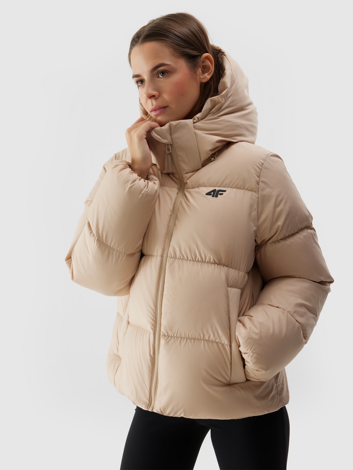 Thumbnail - 4F Daunenjacke mit Kapuze Wasserdicht,Winterjacke Damen