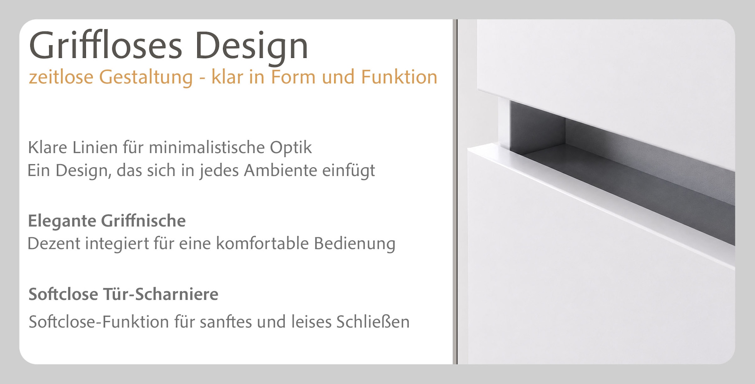 OTTO home Waschbeckenunterschrank »Bozen, Unterbeckenschrank 60 cm« griffloses Design, Maße (B/T/H): 60/35/54 cm