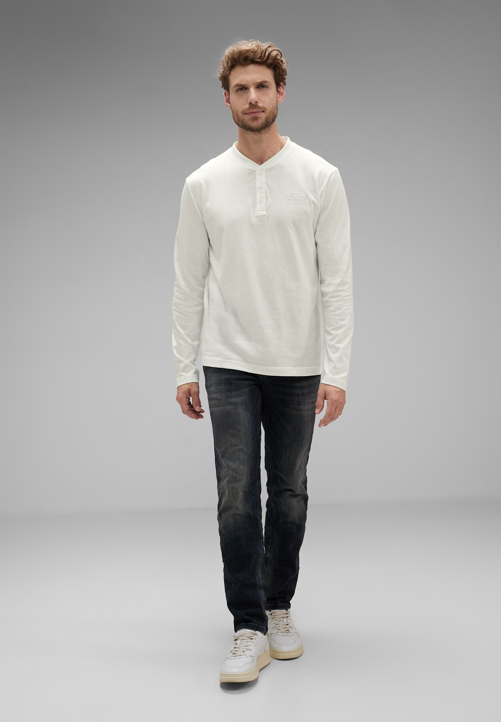 Thumbnail - STREET ONE MEN Langarmshirt, mit Knopfleiste
