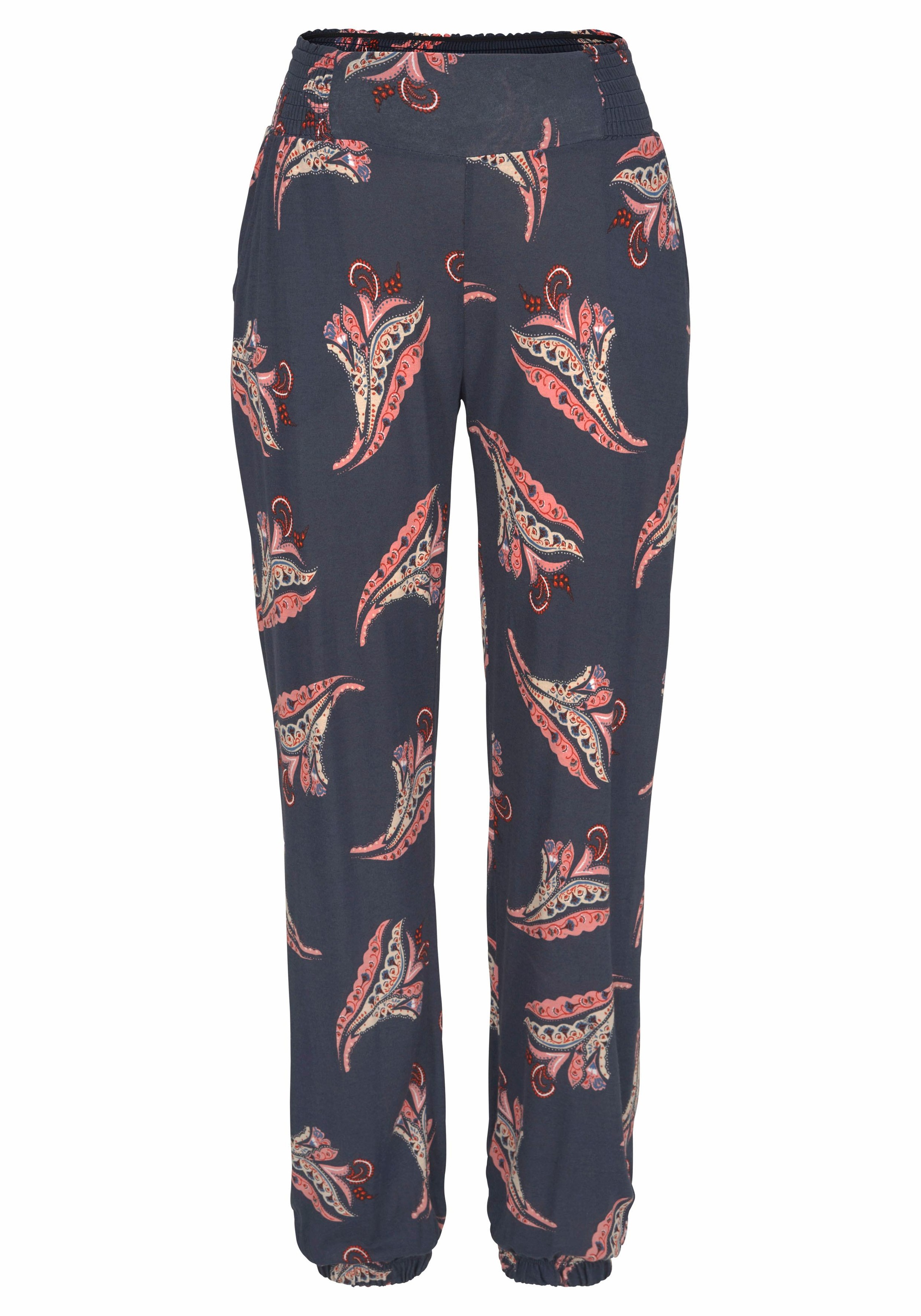 LASCANA Strandhose, mit Blumendruck und Taschen, Jerseyhose, Sommerhose günstig online kaufen