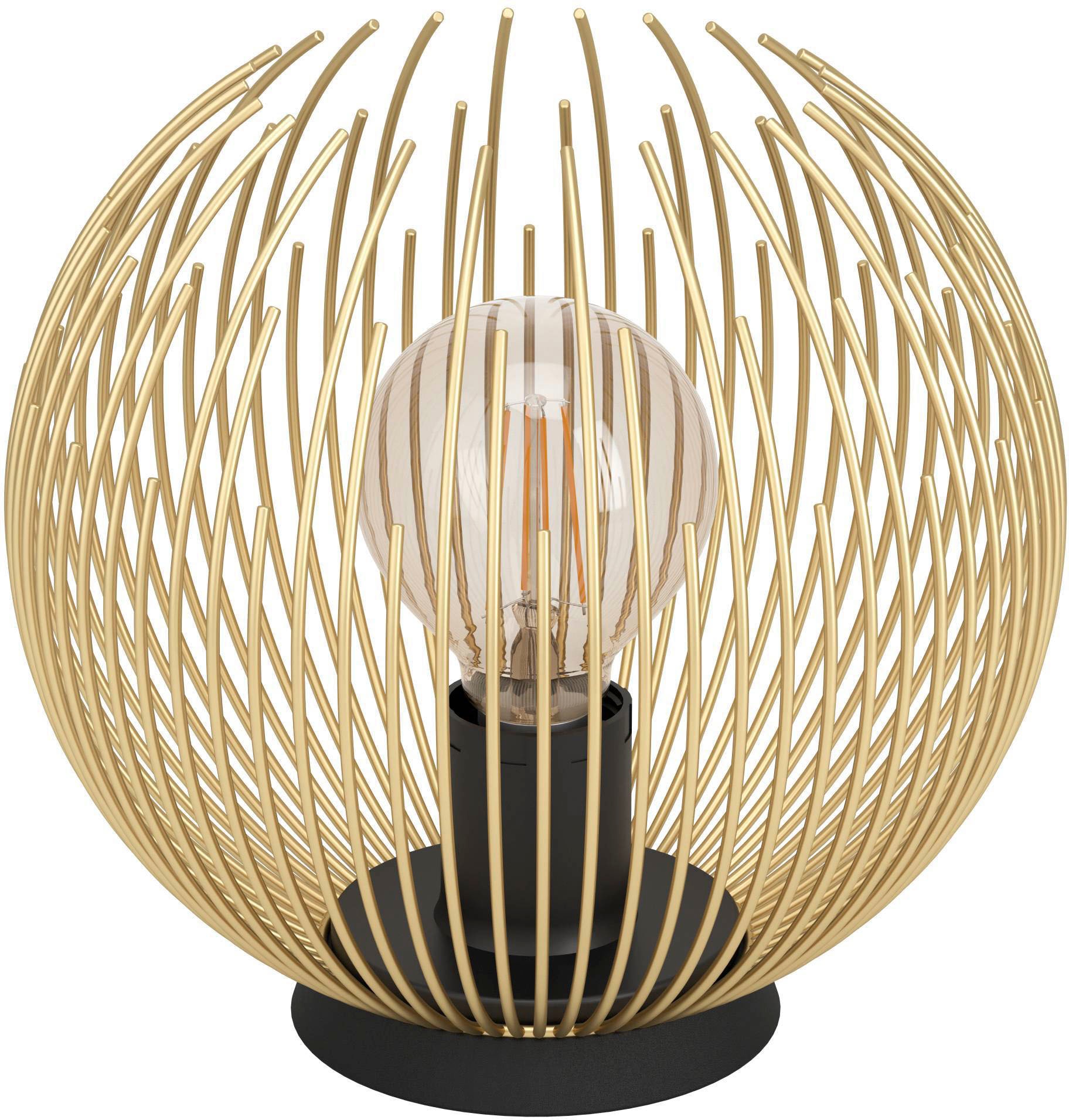 EGLO Tischleuchte »VENEZUELA«, Nachttischlampe, Tischlampe, in Gold und Schwarz, E27, Ø 23,5 cm