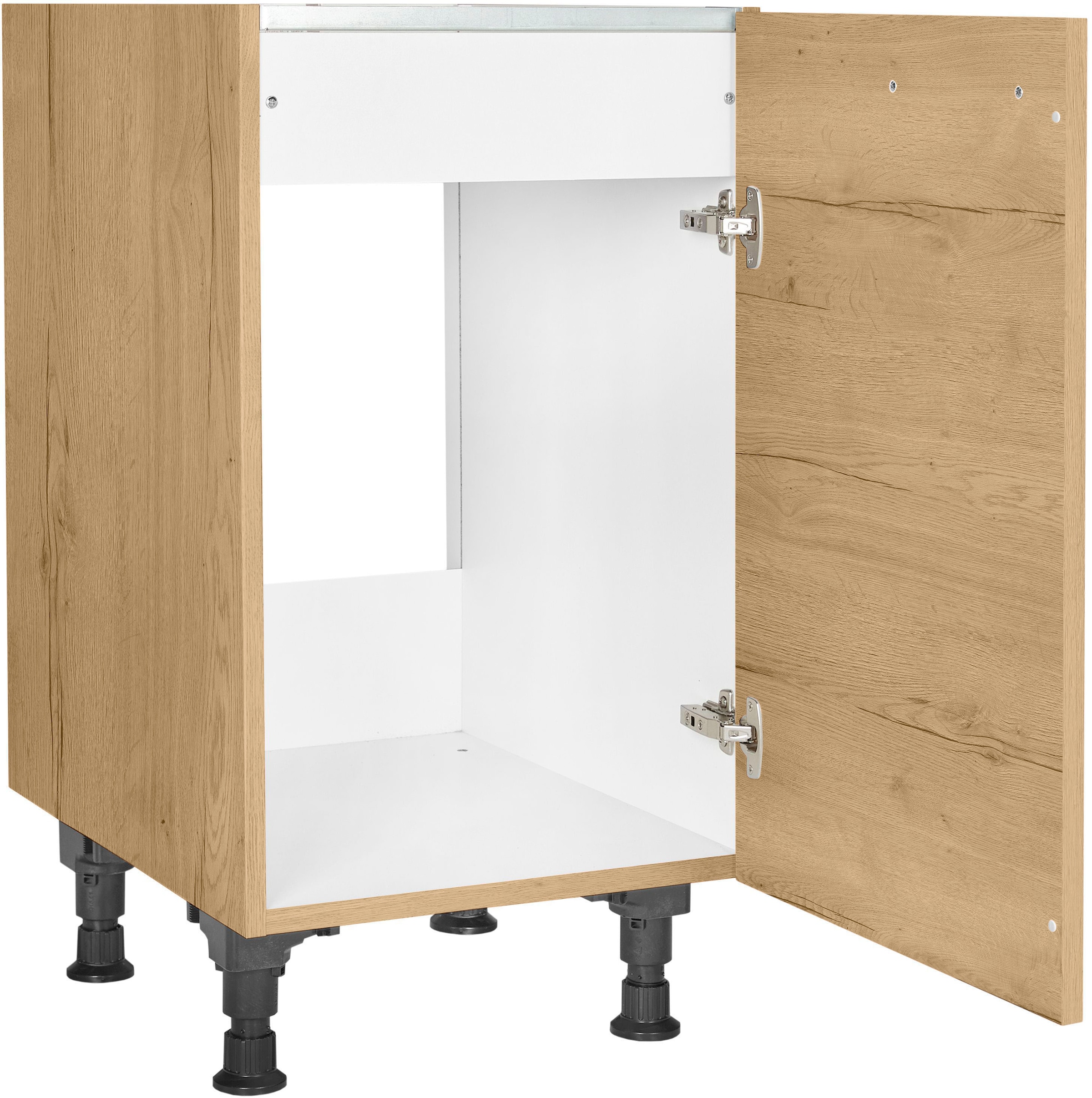nobilia® Spülenschrank »"Structura", Ausrichtung wählbar, vormontiert, in den Breiten«, 45 und 60 cm, mit höhenverstellbaren Sockelfüßen