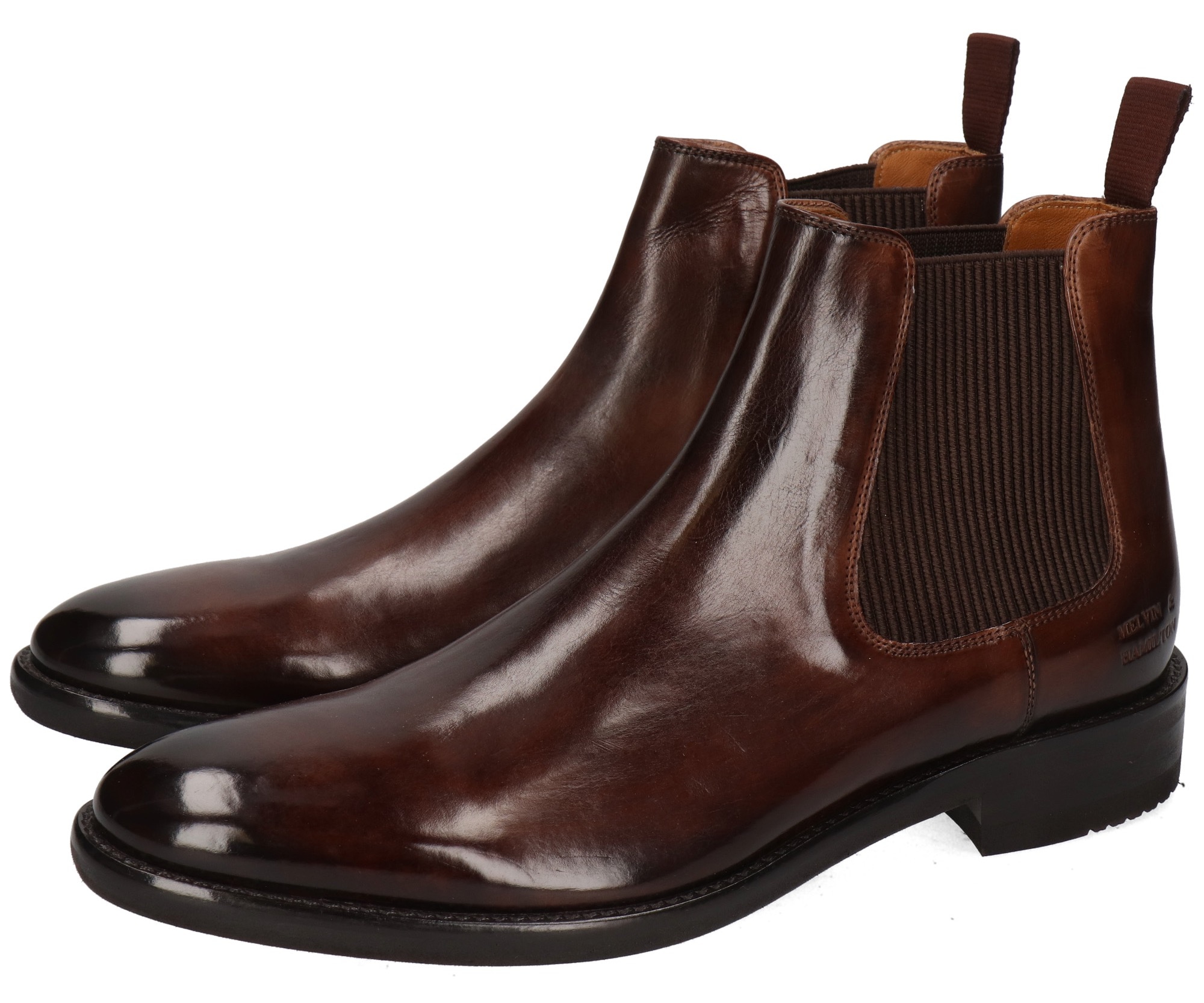 Melvin & Hamilton Chelseaboots »Clint 7 - vegetabil gegerbt«, Business Schuh, Anzugschuh, Stiefelette mit Blockabsatz