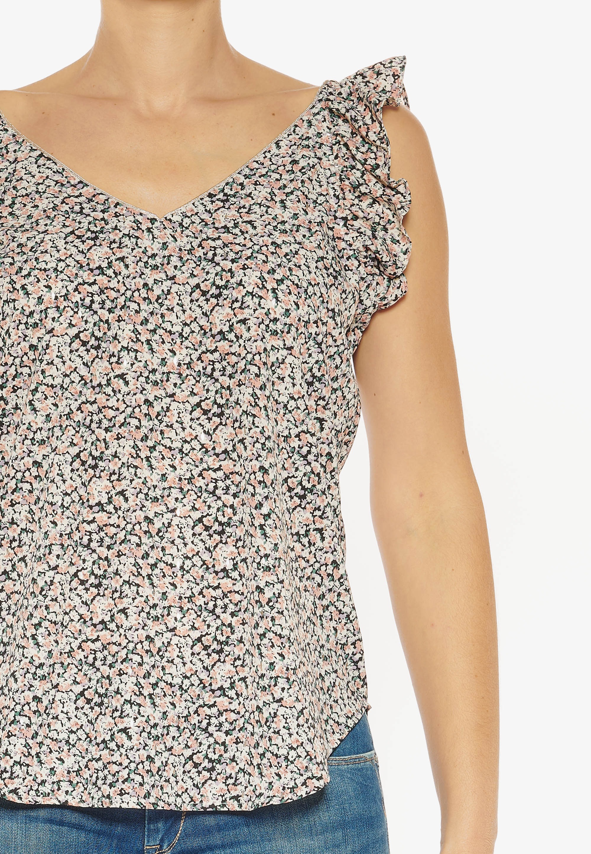 Le Temps Des Cerises Trägertop »JOSHUA«, mit floralem Allover-Print