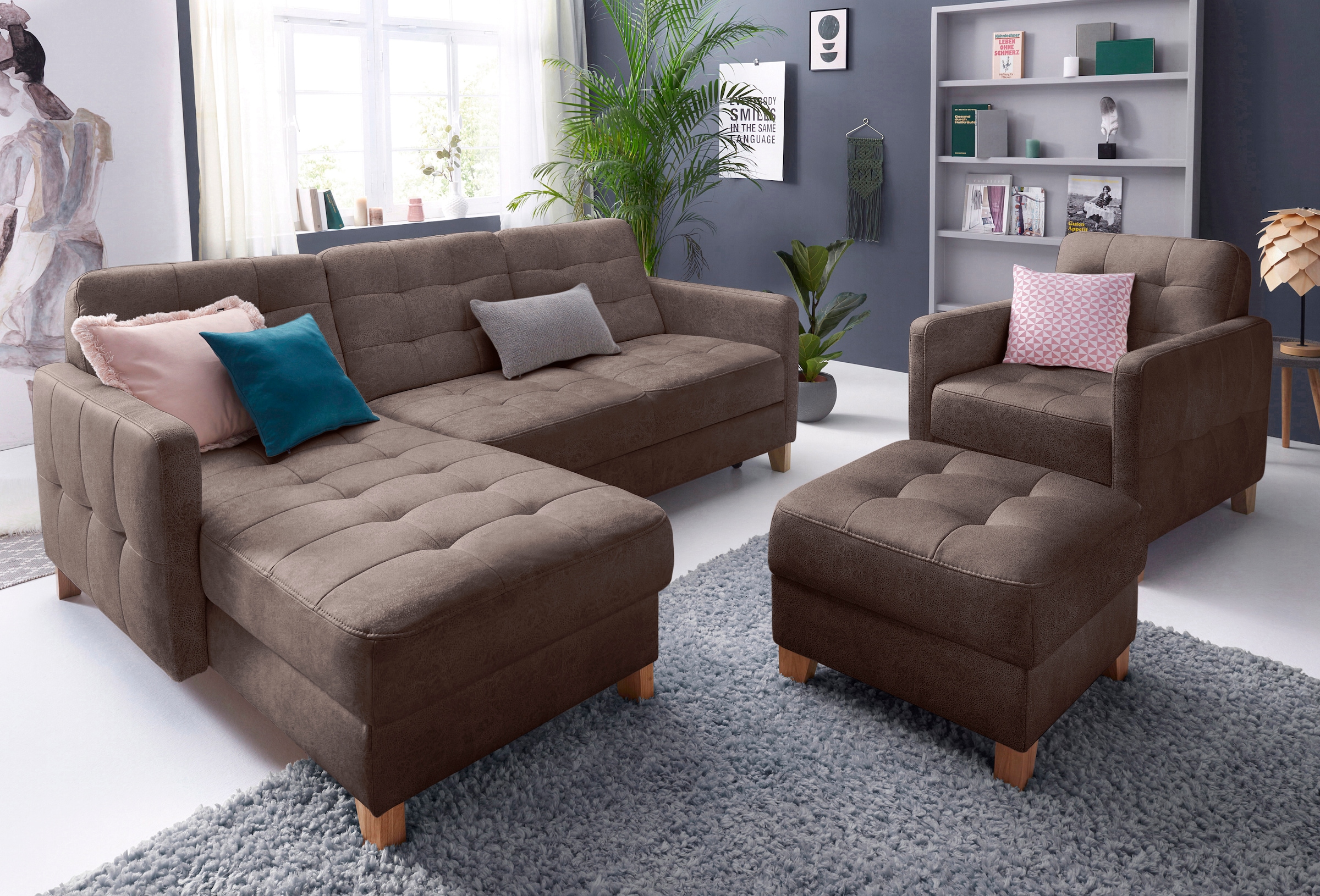 exxpo - sofa fashion Ecksofa "Elio, kompakt, bequem & zeitloses Design, Bre günstig online kaufen