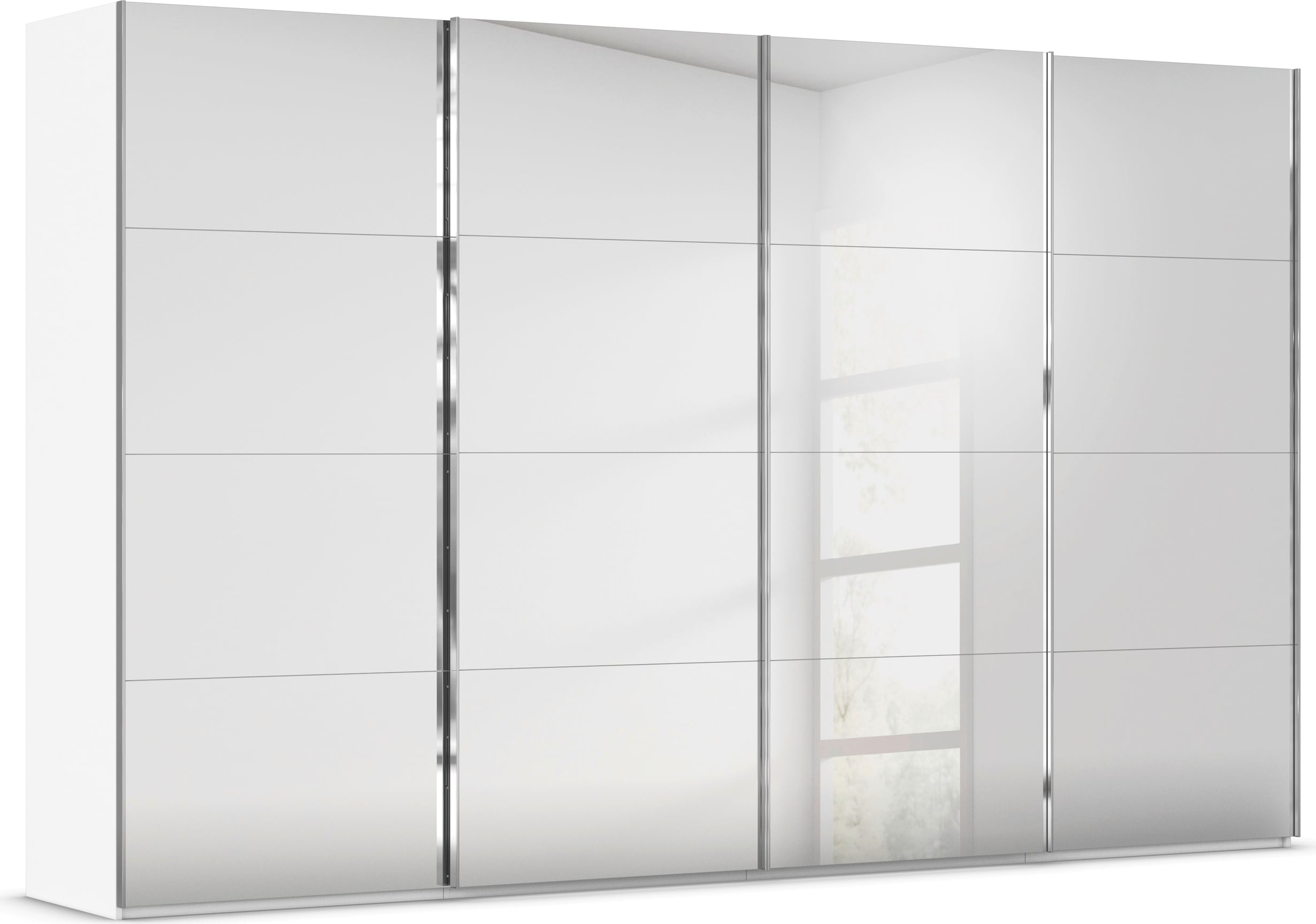 rauch "Kleiderschrank Schrank Garderobe Schlafzimmerschrank SCALE-FYRA" edle viergeteilte Türen, Spiegelfront und viele Farben MADE IN GERMANY