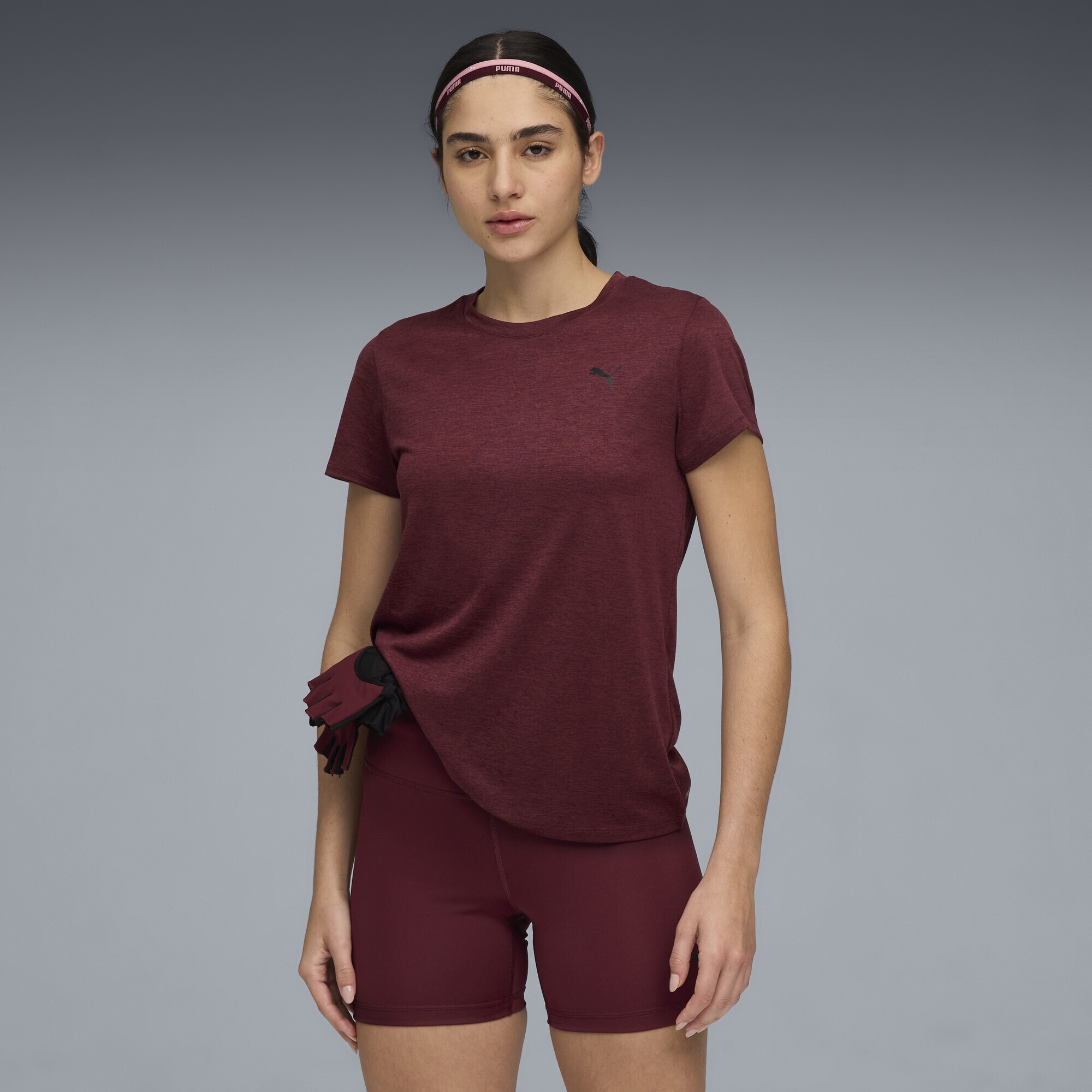 PUMA Trainingsshirt »TAD ESSENTIALS Meliertes T-Shirt Damen«