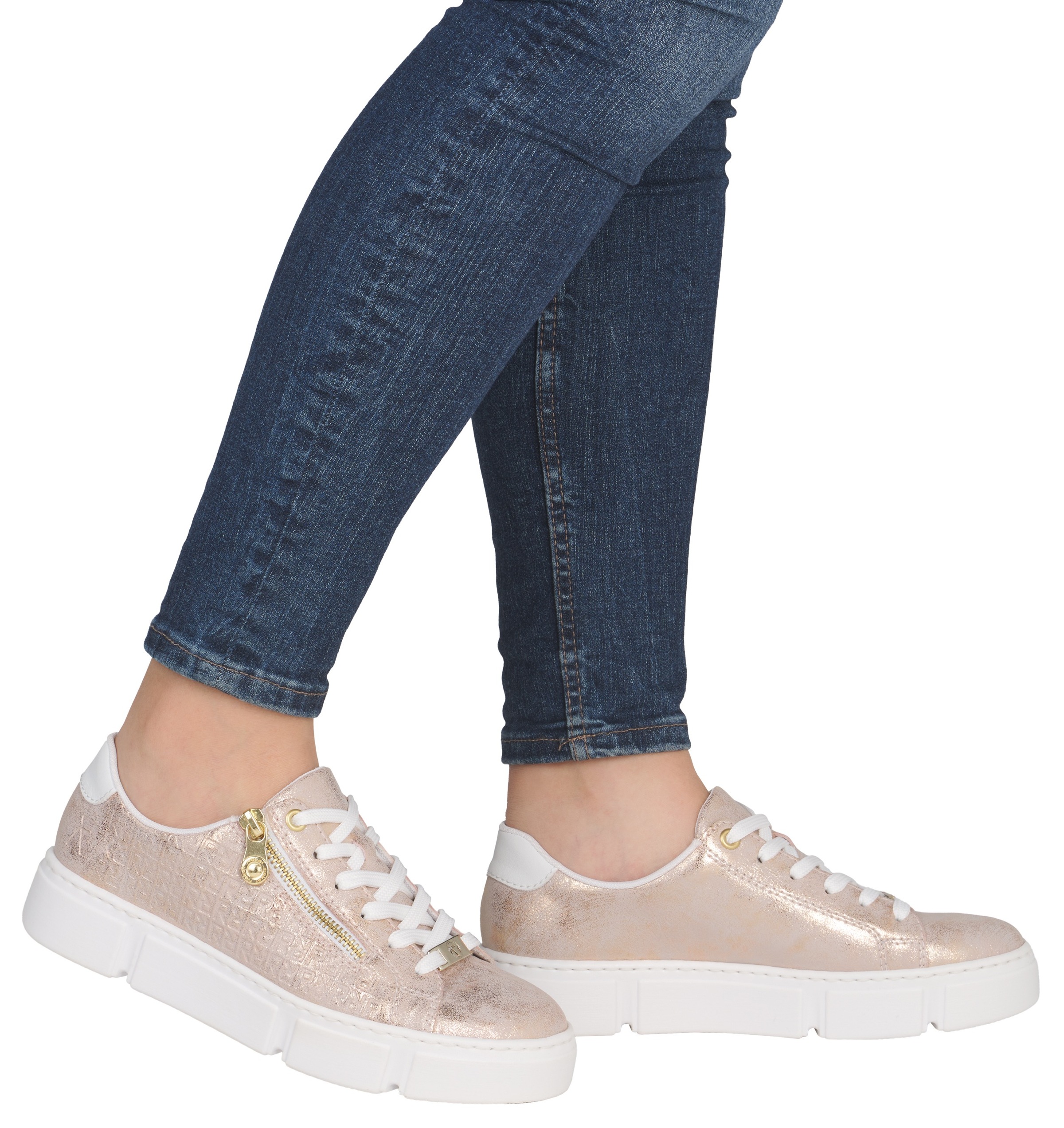 Rieker Plateausneaker, Freizeitschuh, Halbschuh, Schnürschuh mit Reißversch günstig online kaufen