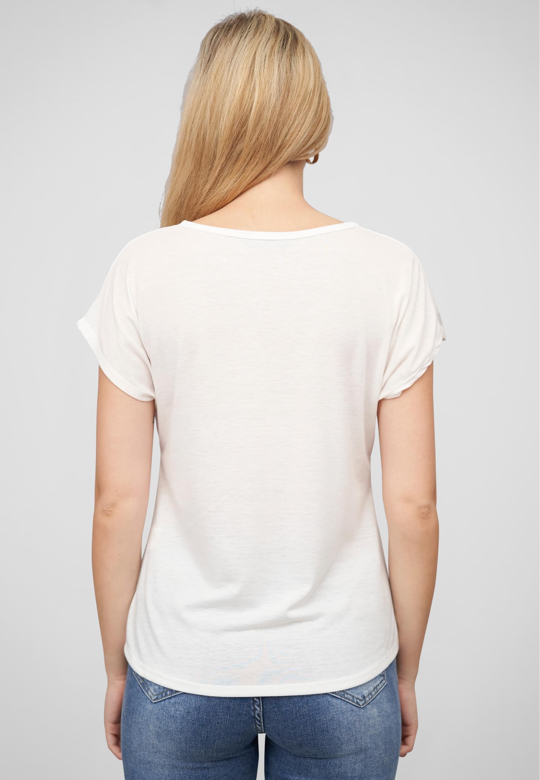 CLOUD 5IVE T-Shirt »CLOUD 5IVE Viskose T-Shirt mit Love-Blumen Print« 1 Stk. tlg.