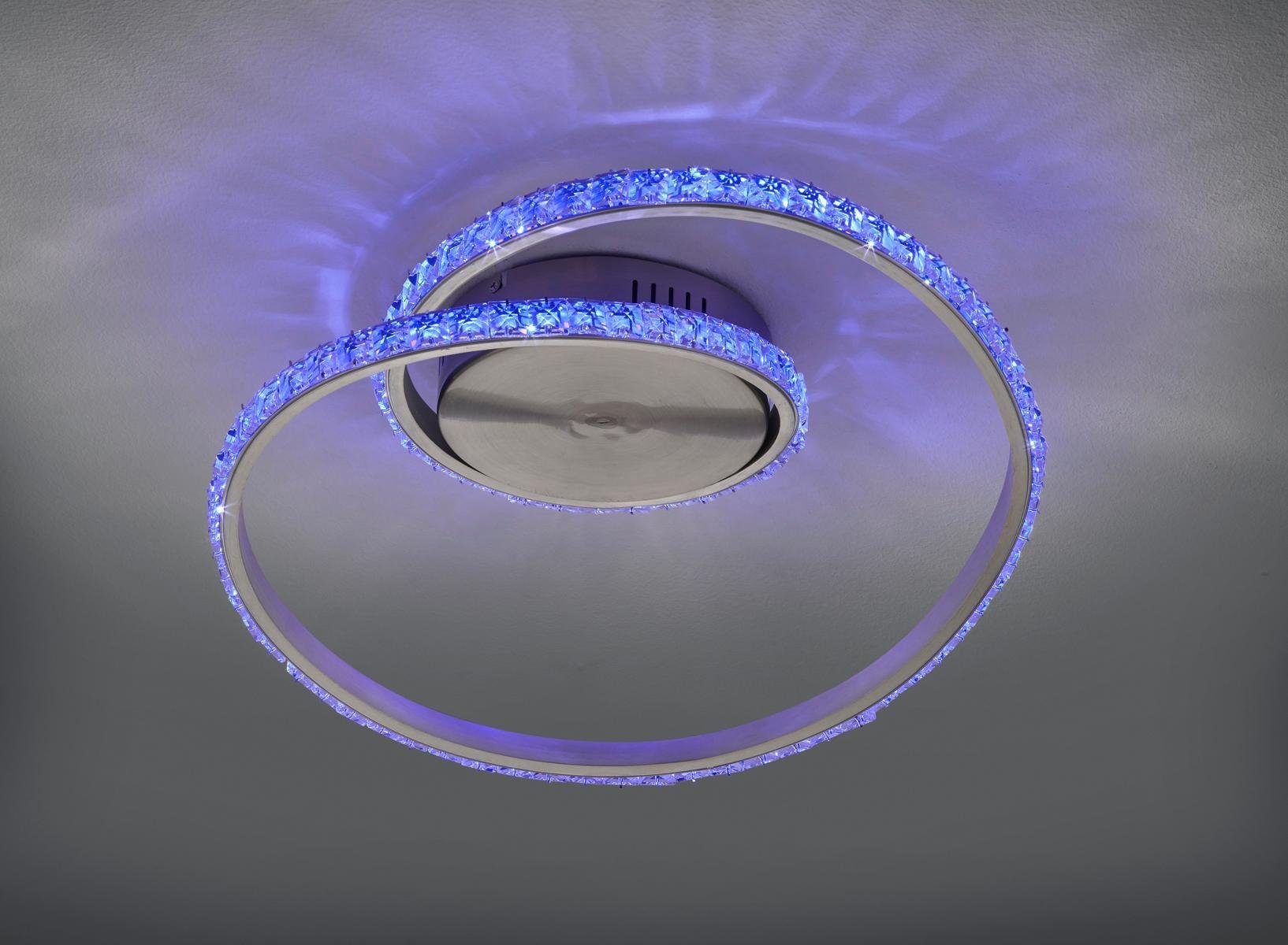 TRIO Leuchten LED Deckenleuchte »Rubin«, 1 flammig-flammig, Fernbedienung,integrierter Dimmer,Nachtlicht,RGBW-Farbwechsler