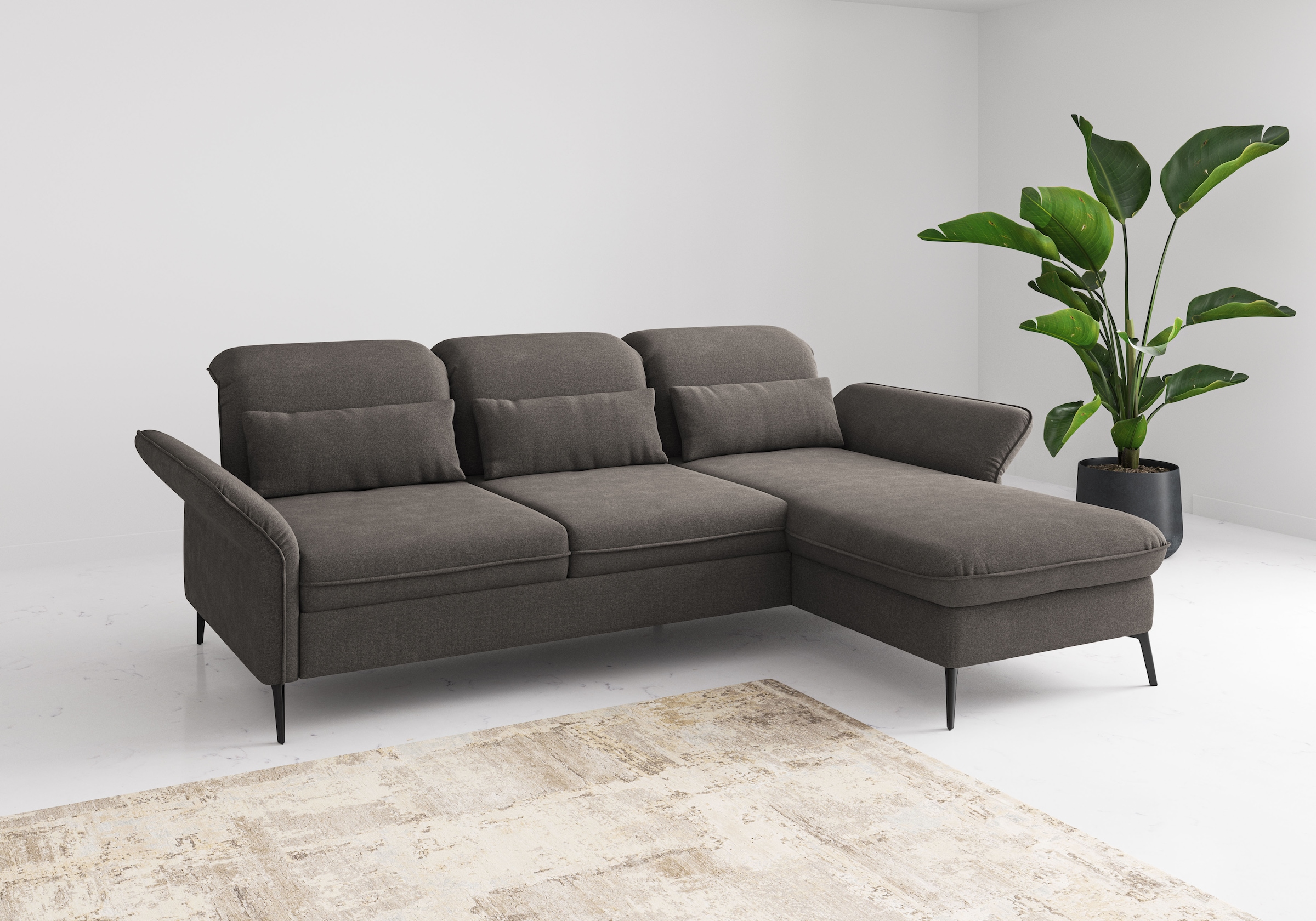 sit&more Ecksofa "Emely, inkl. Sitztiefenverstellung", wahlweise mit Bettfu günstig online kaufen
