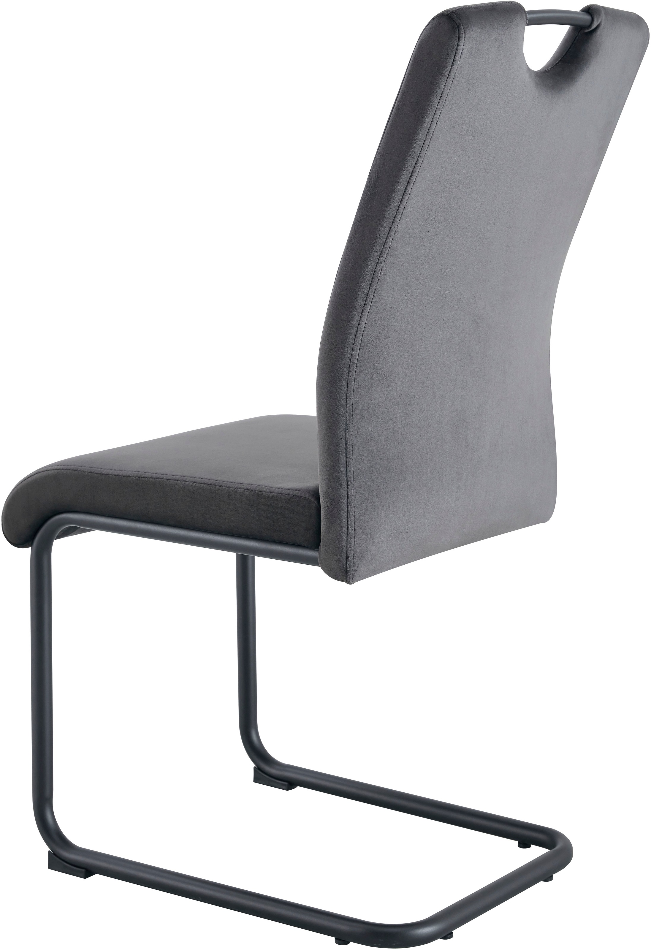 Home affaire Esszimmerstuhl »BRANDON, 2er Set, mit Metallgestell in matt schwarz« (Set) 2 Stk.in verschiedenen Farben, Belsatbarkeit pro Stuhl 120 kg, 360° drehbar