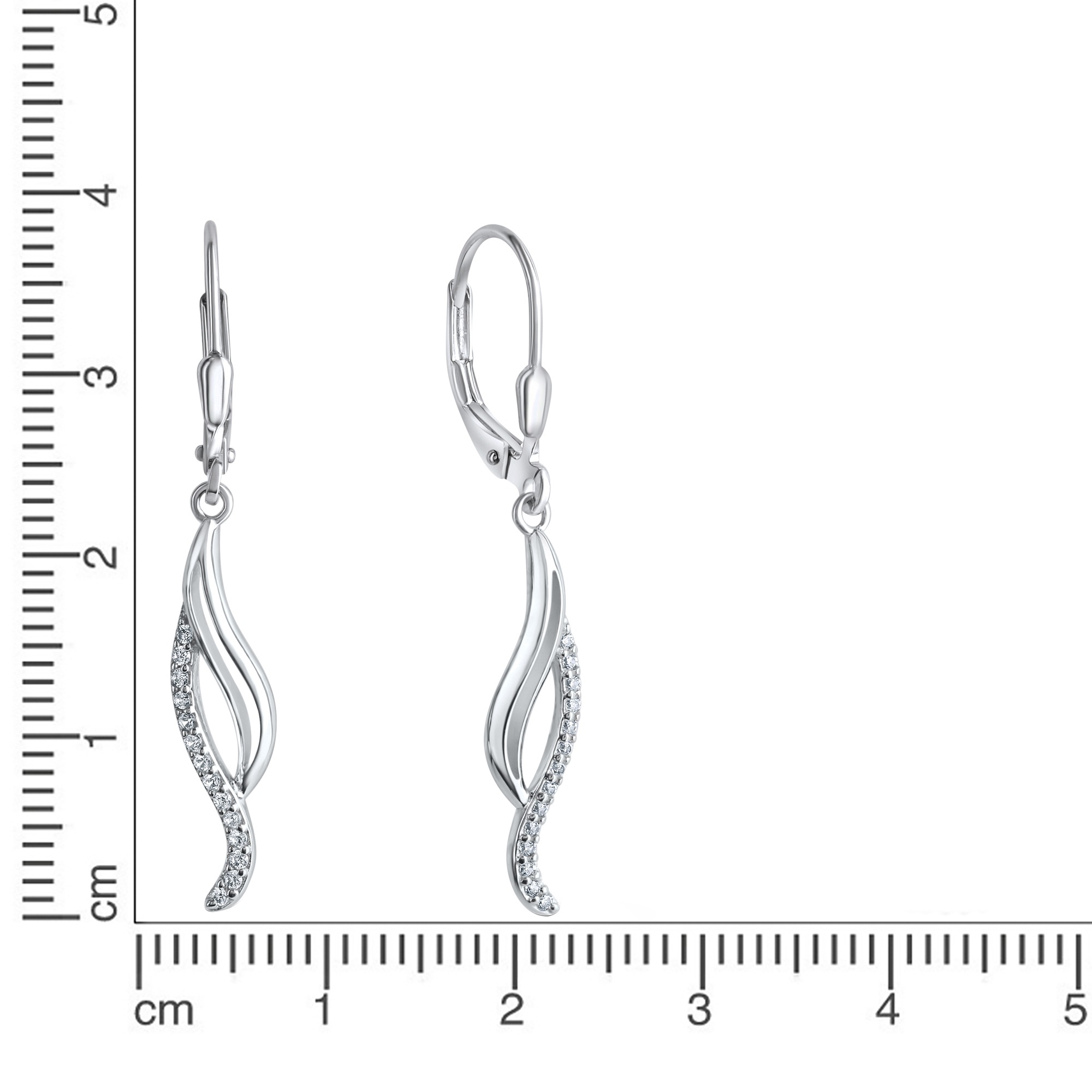 Vivance Paar Ohrhänger »925-Sterling Silber rhodiniert Zirkonia«