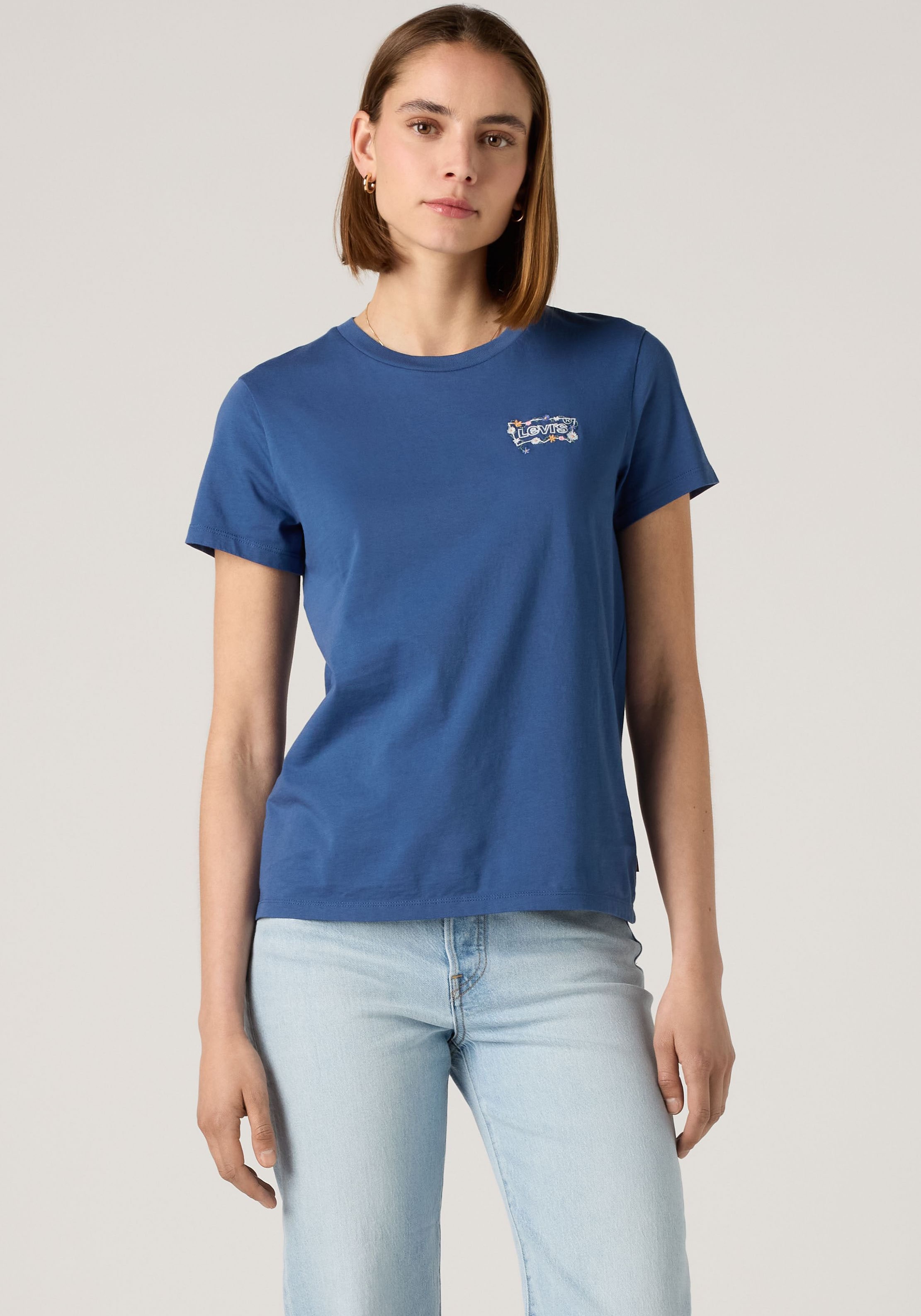 Levis Rundhalsshirt "THE PERFECT TEE" mit Logo im Metallic-Holo Print
