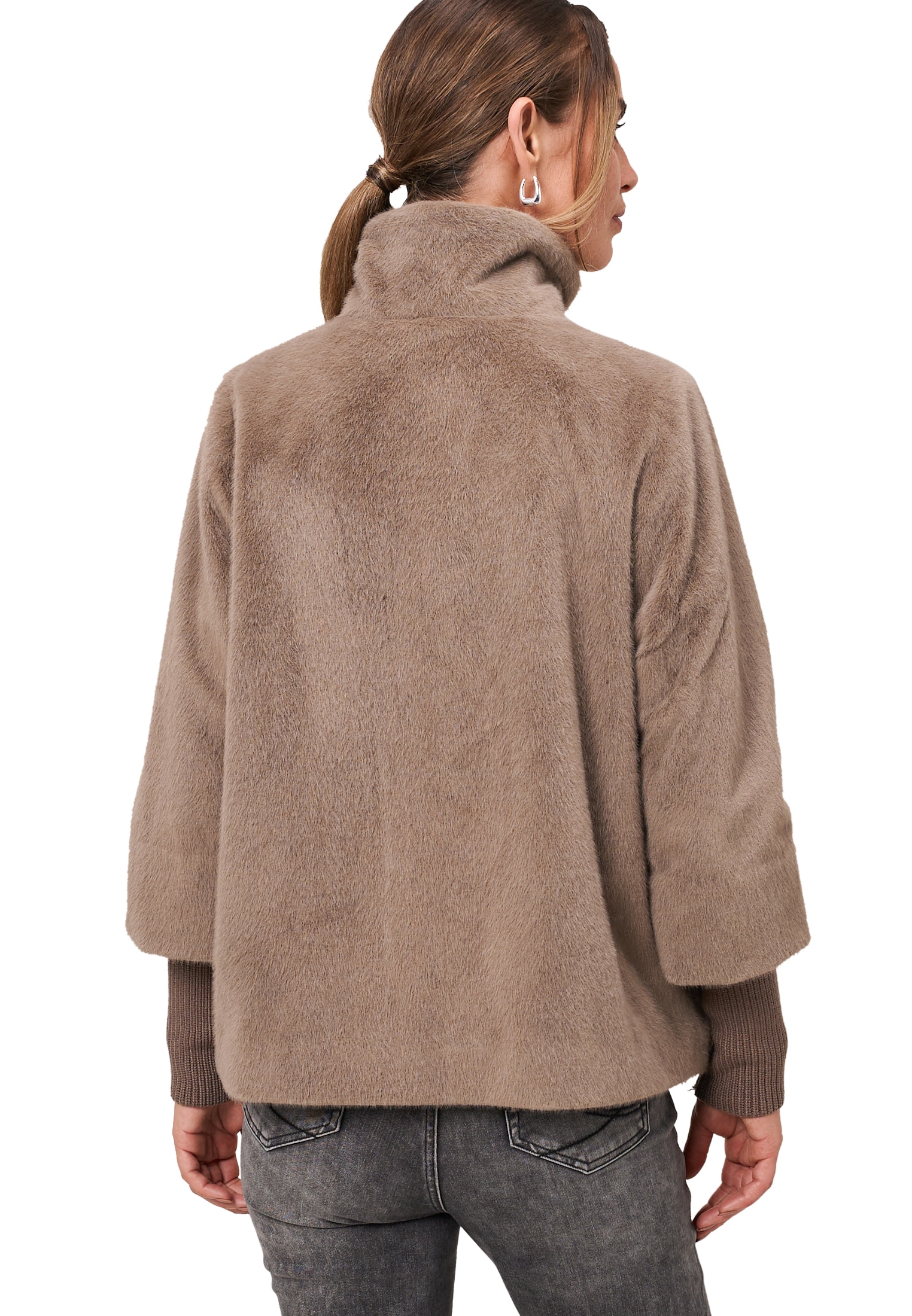 Zero Fellimitatjacke »zero Damen Fellimitat-Jacke mit Stehkragen«