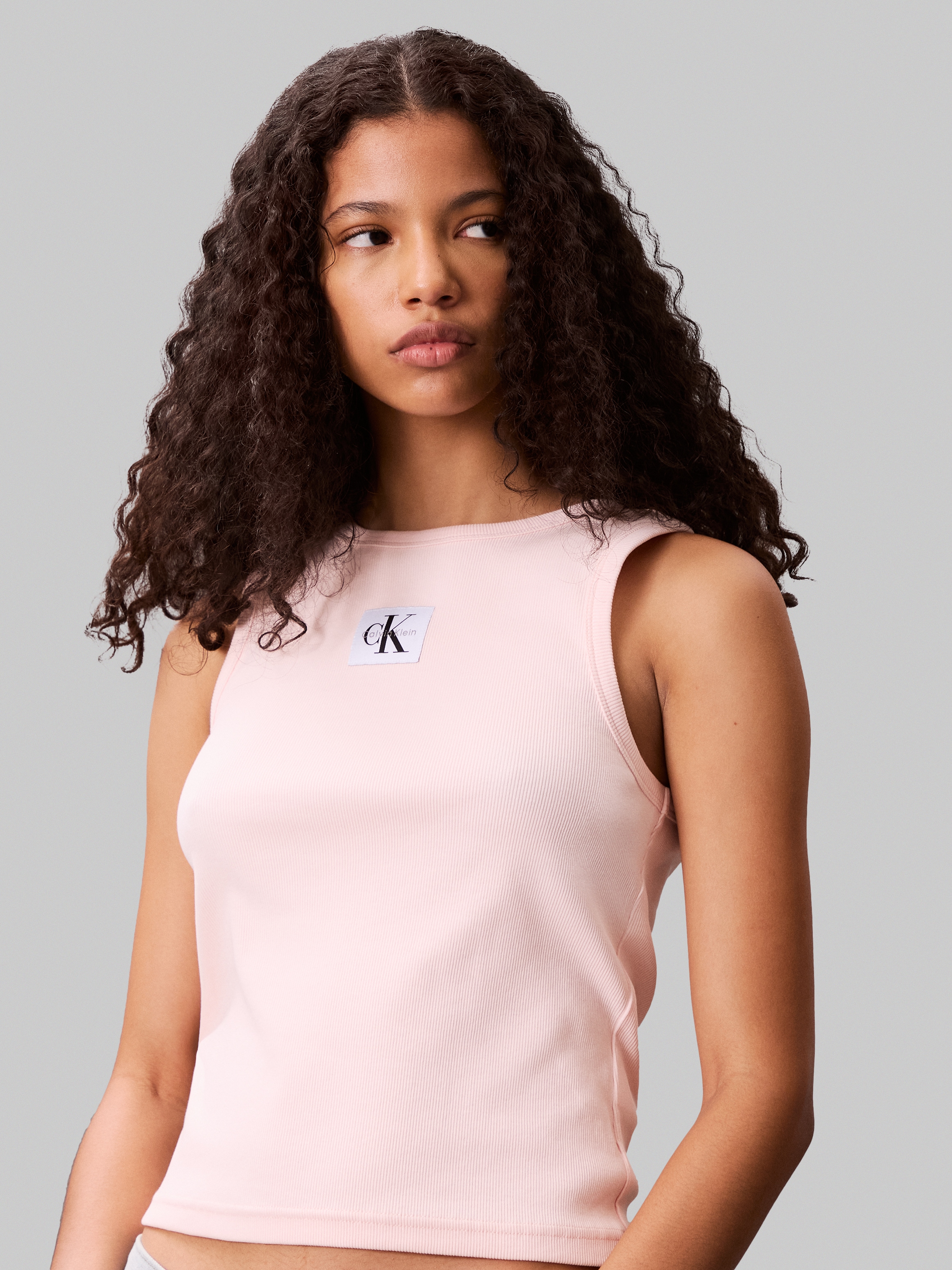 Calvin Klein Jeans Tanktop »A - WVN LBL 2X2 CTTN«, Mit Rundhalsausschnitt