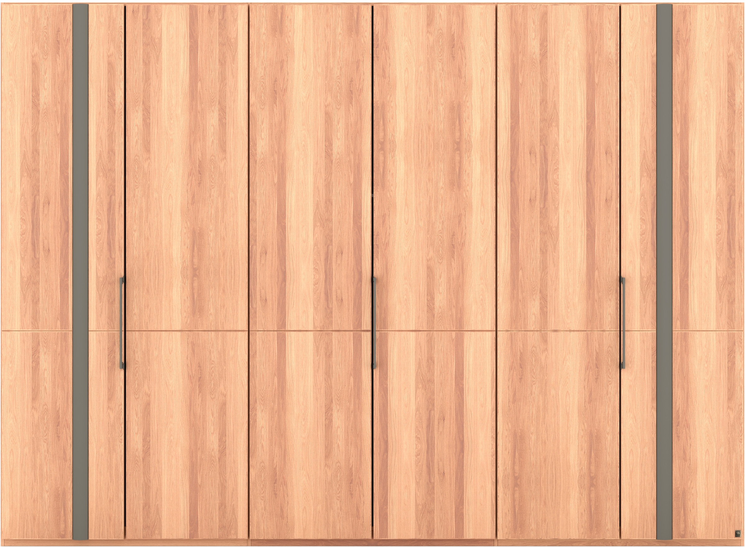 Musterring Drehtürenschrank »Sorrent, Kleiderschrank, teilmassiv Eiche«, (mit Türdämpfern, in 5 Breiten & 2 Höhen, extra Böden, MADE IN GERMANY), Türen in Eiche massiv mit Absetzung in Schiefer, verschiedene Maße