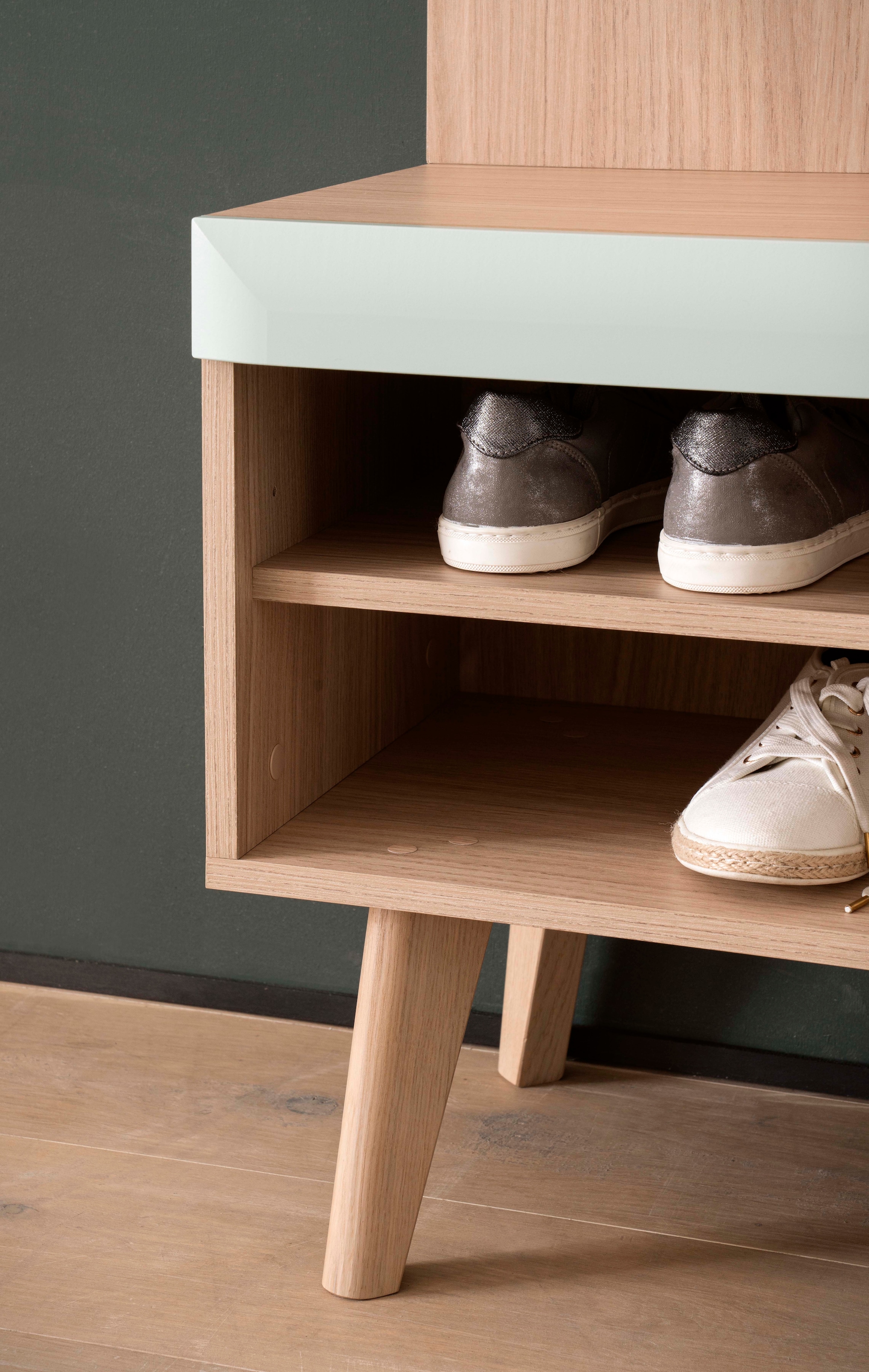 Home affaire Garderoben-Set »Torge, Garderobe mit Stauraum, Garderobenschrank im Scandic Design«, (Set, 3 St.), enthält Sideboard, Garderobe mit Spiegel und Wandboard, in zwei Farben
