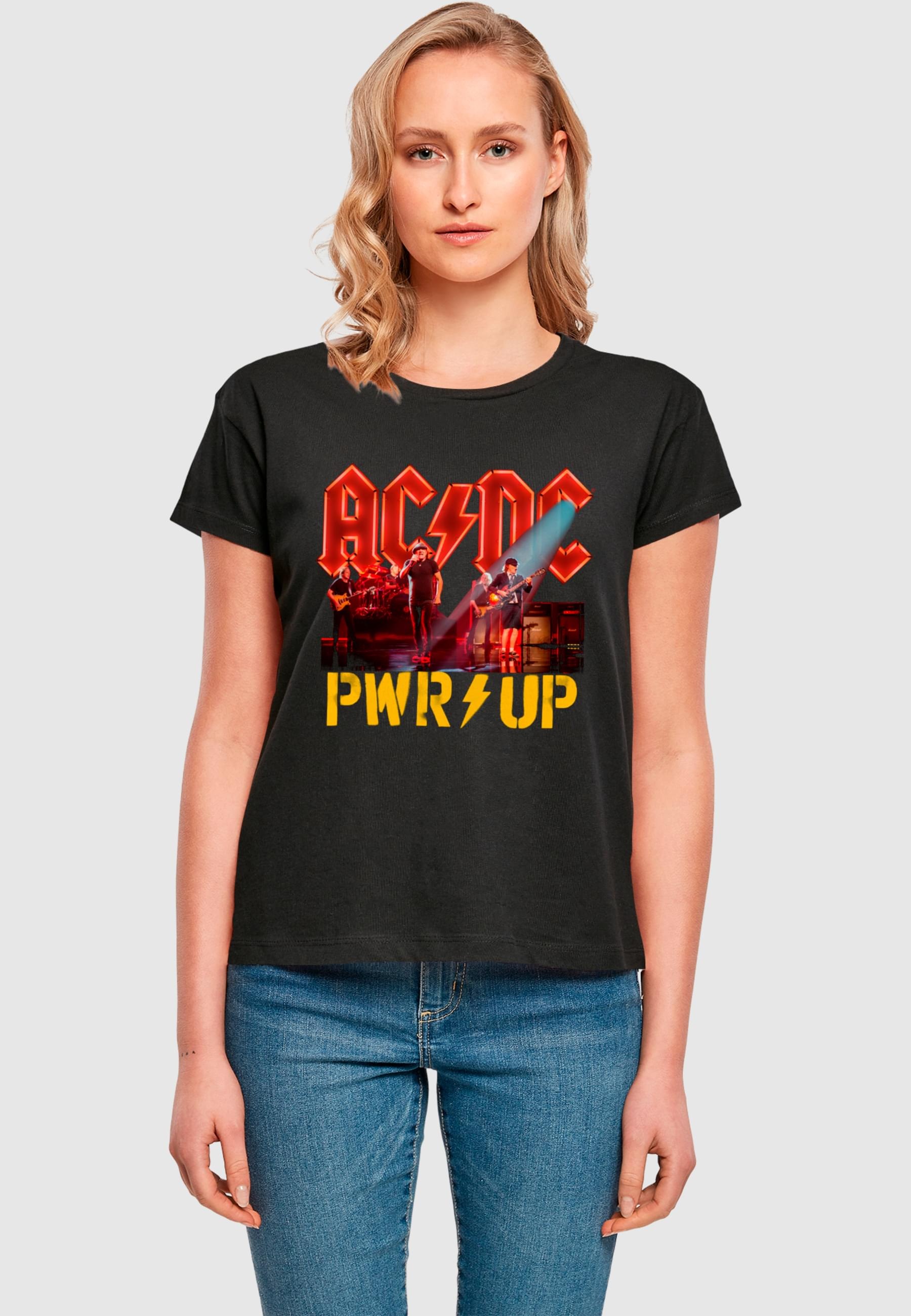 Merchcode T-Shirt »Merchcode Damen Ladies ACDC - PWRUP Stage Lights Box Tee« 1 Stk. tlg.