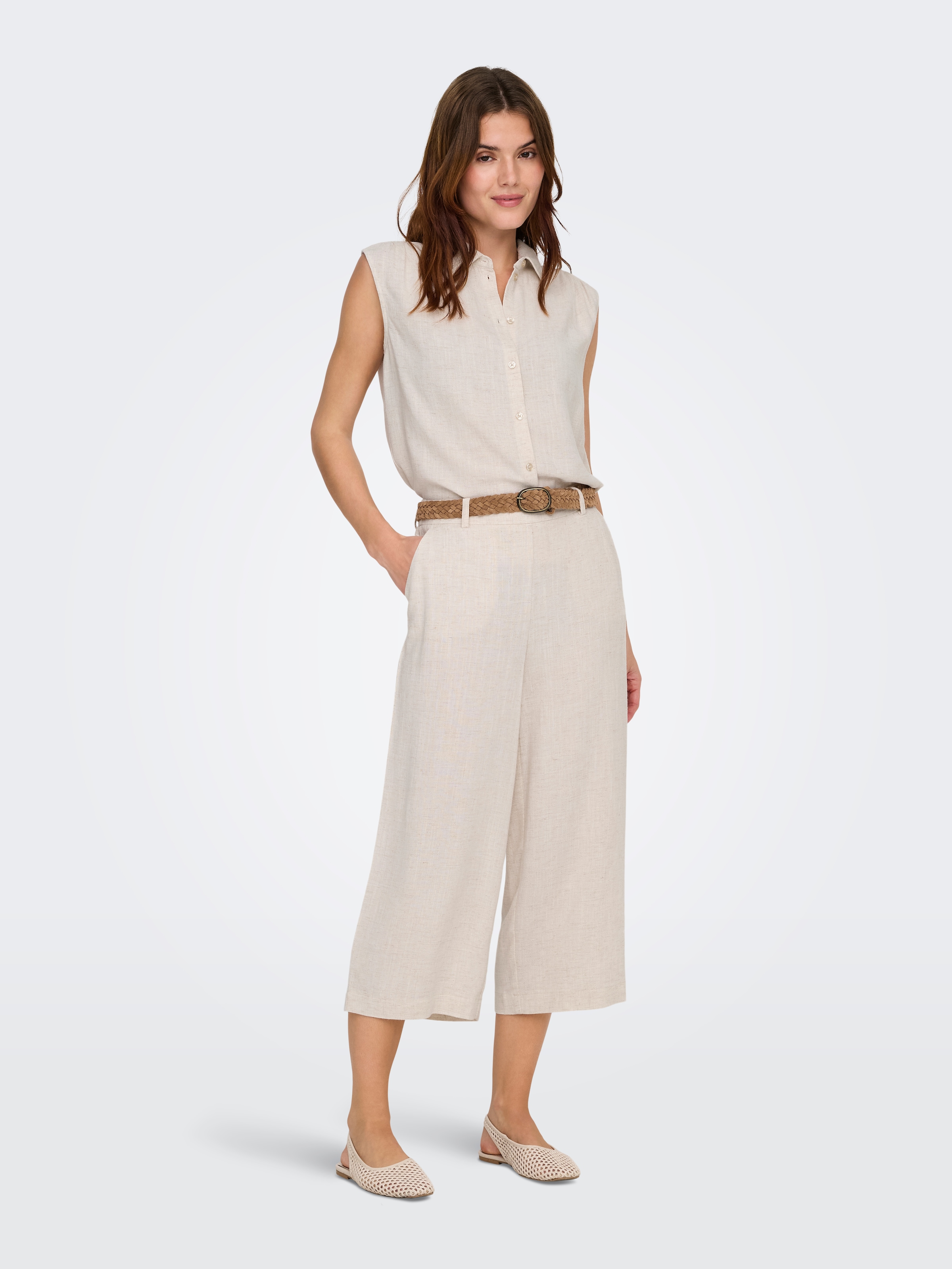 ONLY Blusentop »ONLSIESTA S/L LINEN BL SHIRT PNT NOOS« mit Leinen