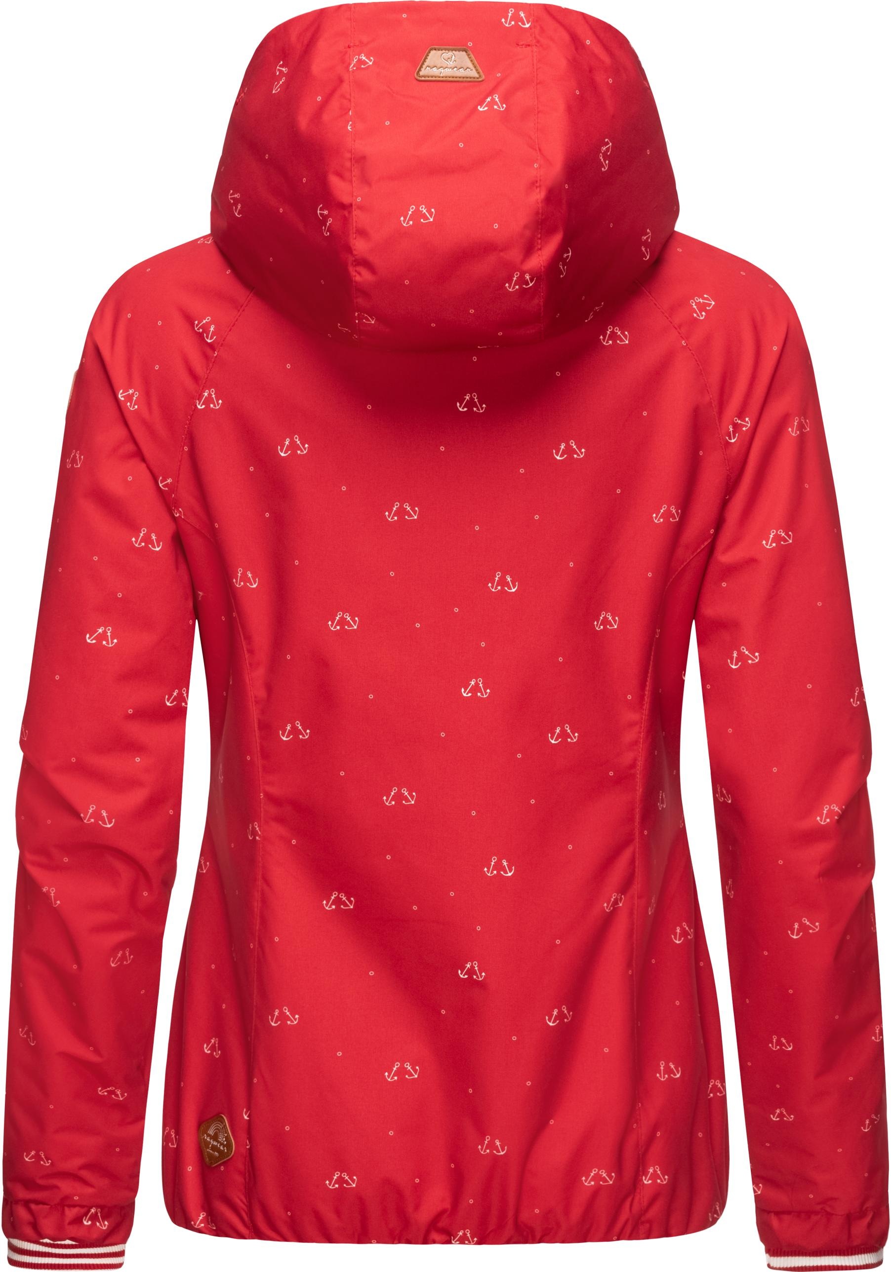 Ragwear Outdoorjacke »Dizzie Marina«, mit Kapuze, stylische Übergangsjacke mit maritimem Print