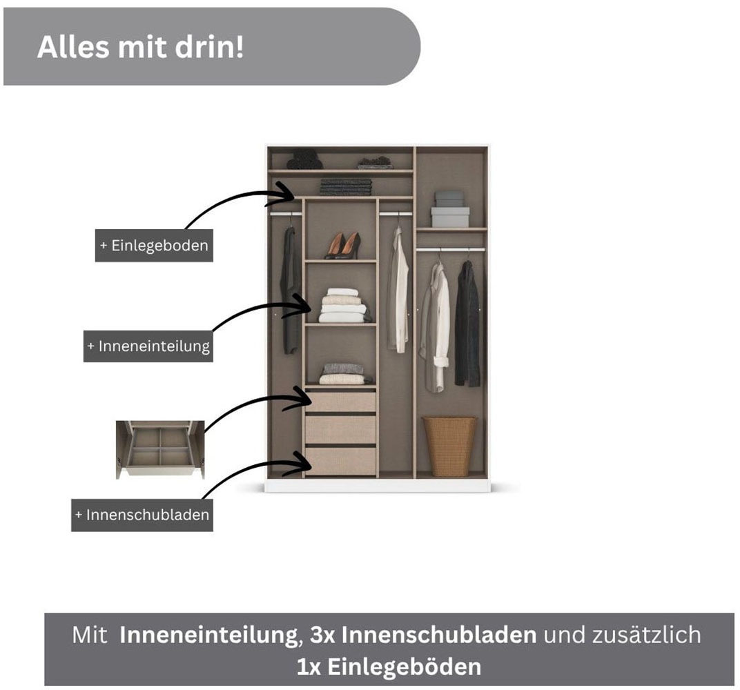 Thumbnail - rauch Drehtürenschrank "Kleiderschrank Schrank Garderobe TOPSELLER OTELI inkl. Inneneinteilung" erhältlich in Breiten 91...