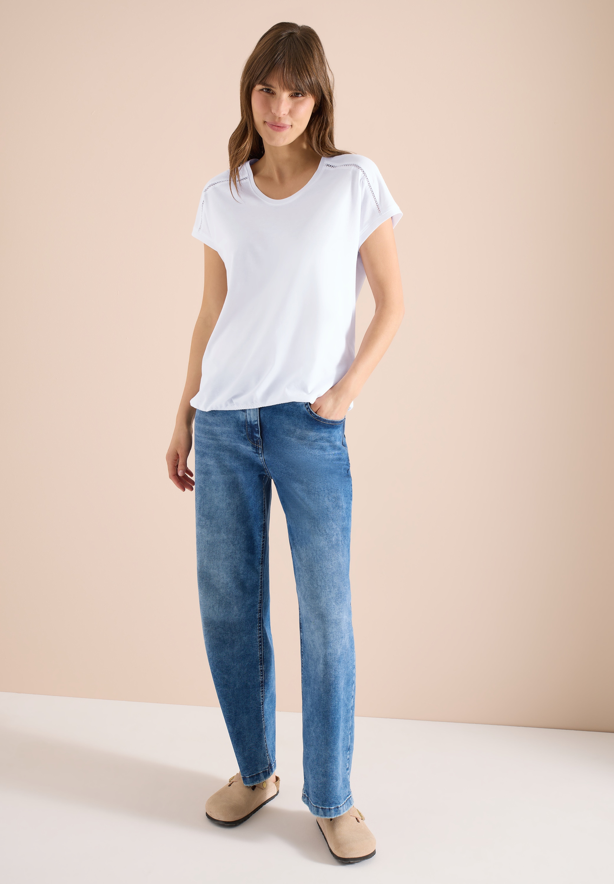 Cecil T-Shirt mit Spitze an den Ärmeln