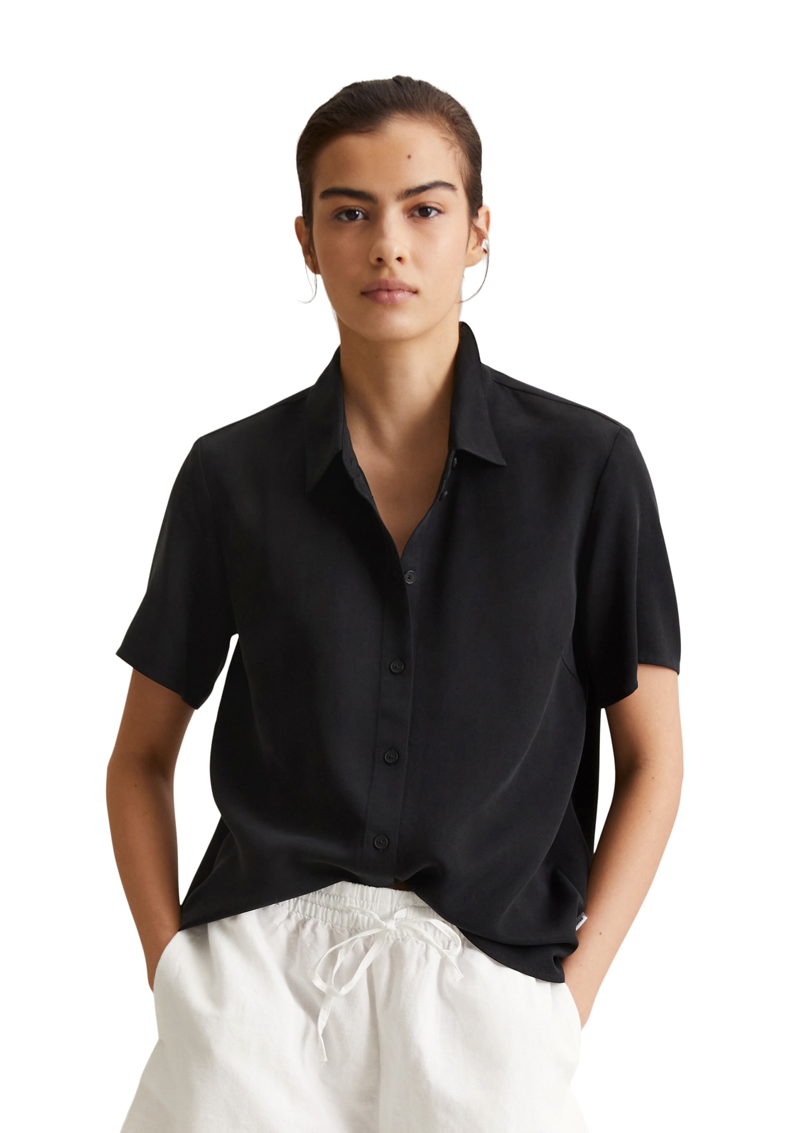 Marc OPolo DENIM Kurzarmbluse "aus TENCEL™ Lyocell" günstig online kaufen