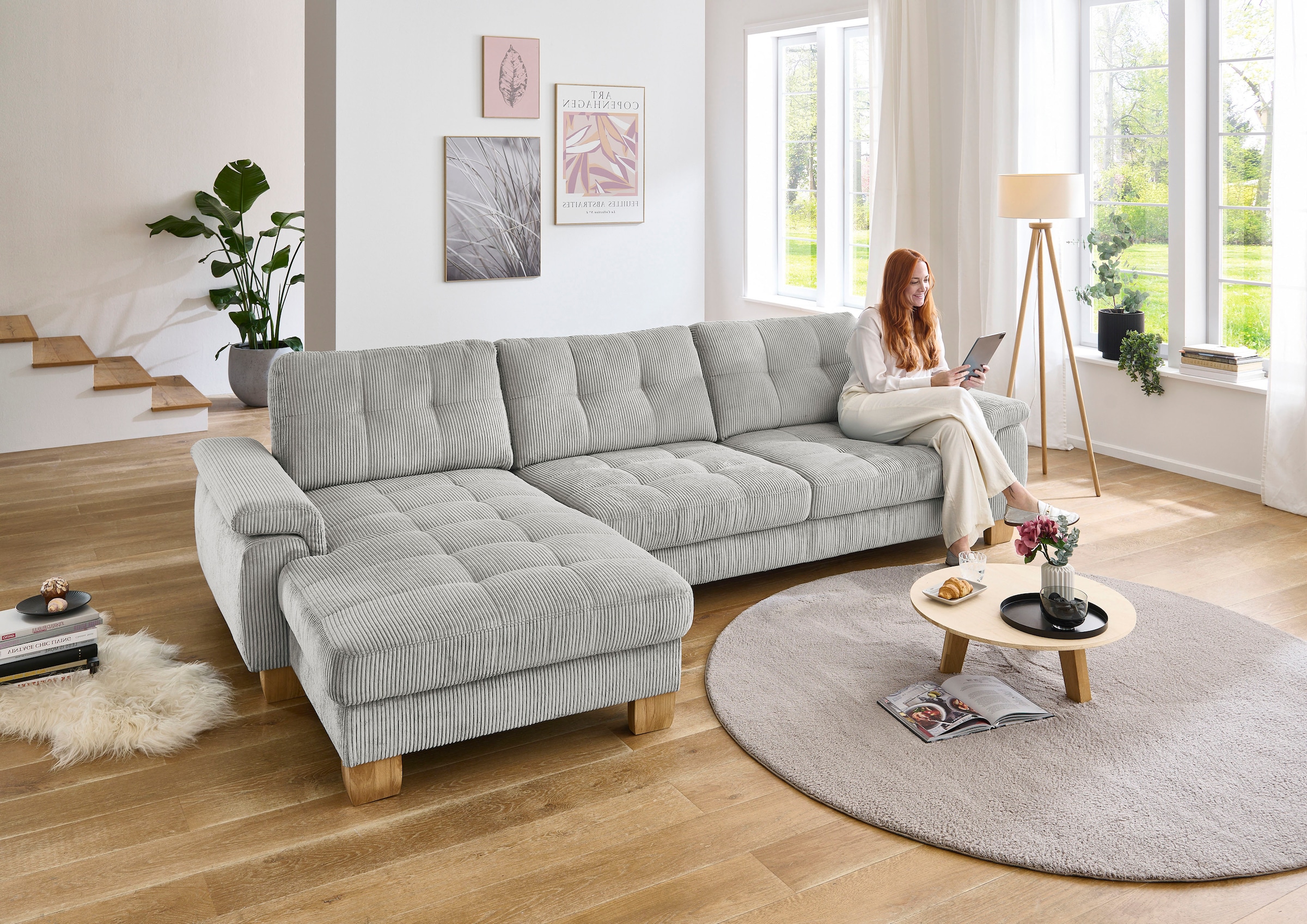 Die PlanBar Ecksofa "PP-LA19101 L-Form, Breite 316 cm" wahlweise mit Bettfu günstig online kaufen