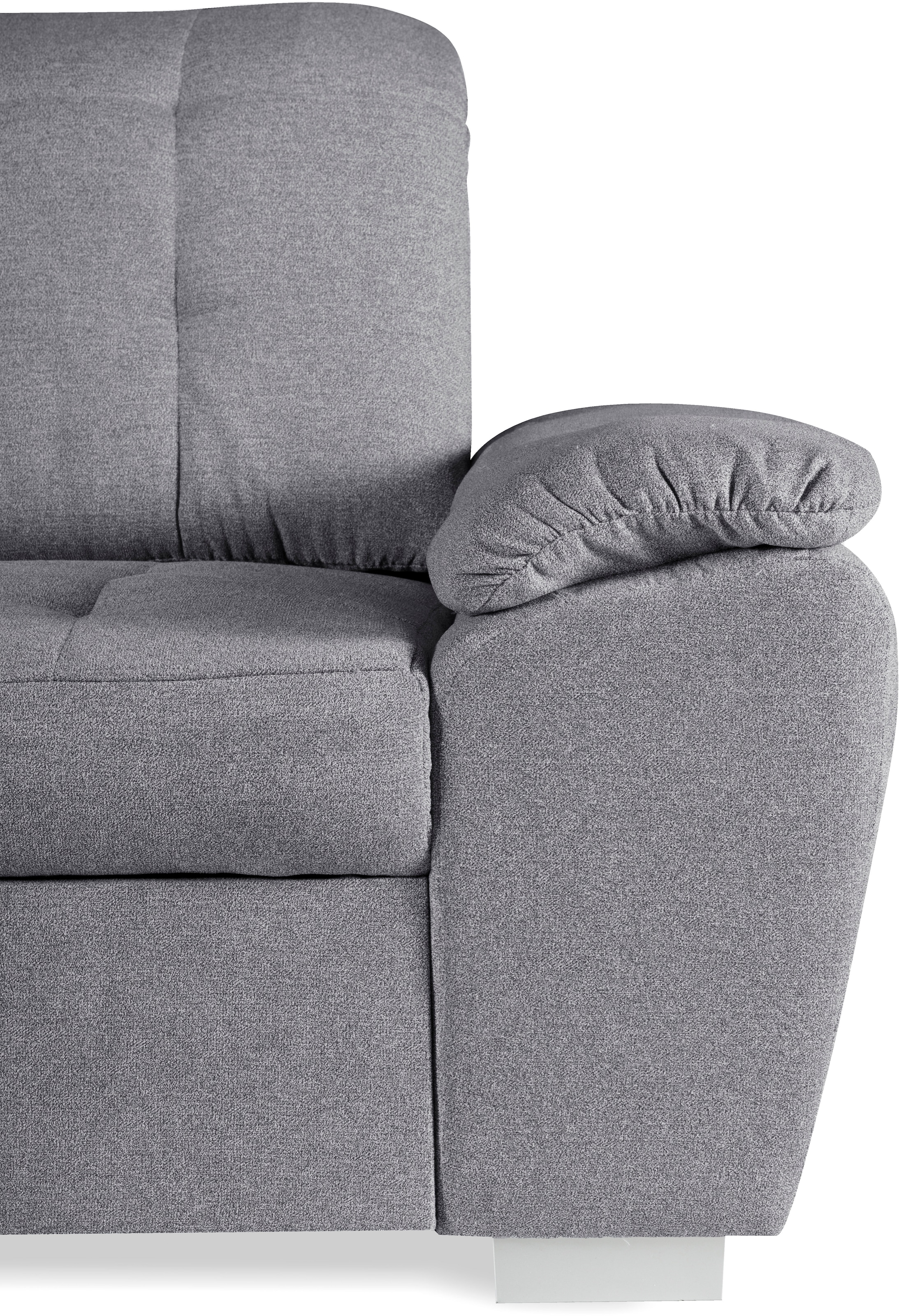 WERK2 Ecksofa »Brindisi, bequem und komfortabel, L-Form«, mit verstellbaren Kopfteilen, Bettfunktion & Bettkasten