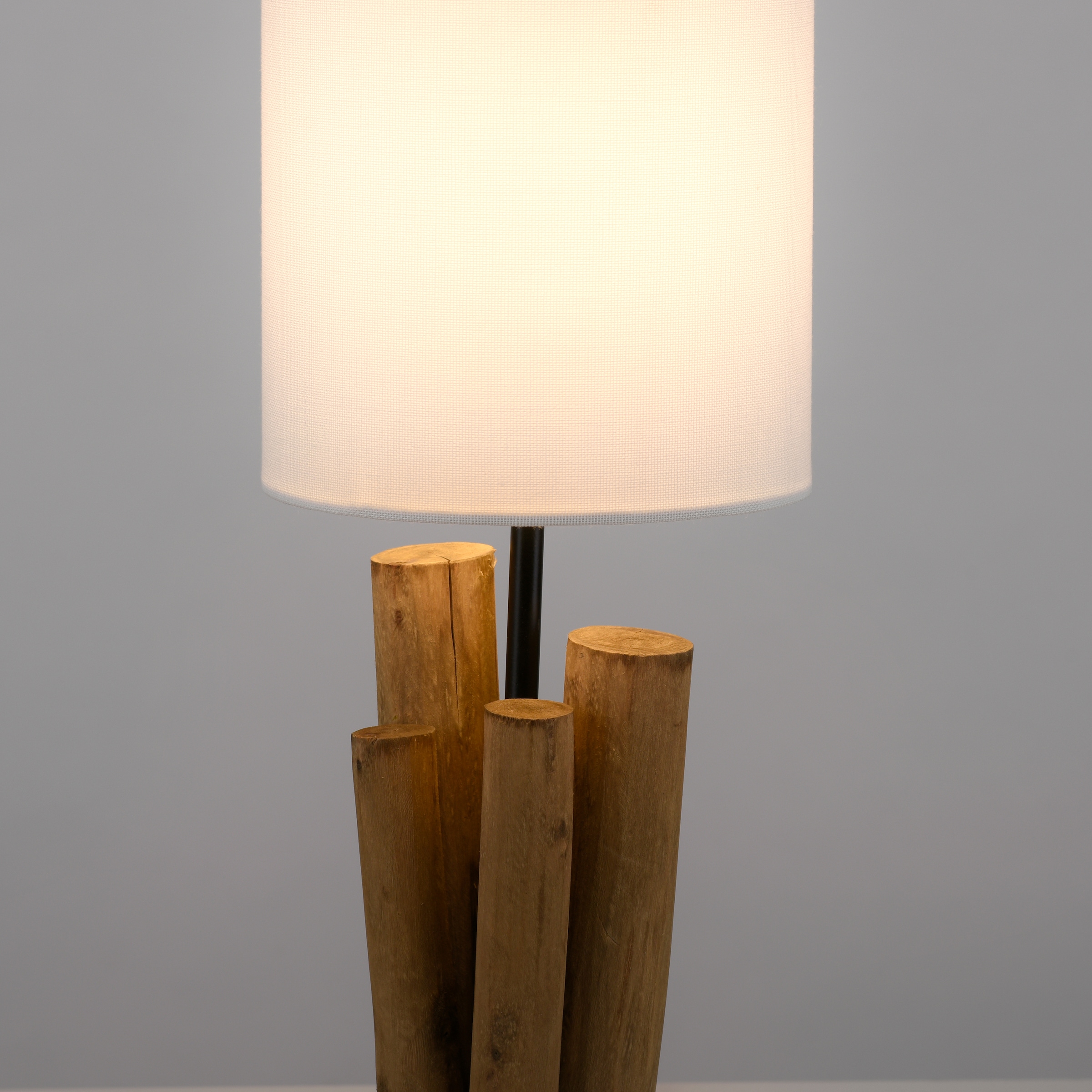 Home affaire Tischleuchte »Horgau«, 1 flammig-flammig, Holz - Optik, Vintage Style, Schnurschalter, Tischlampe