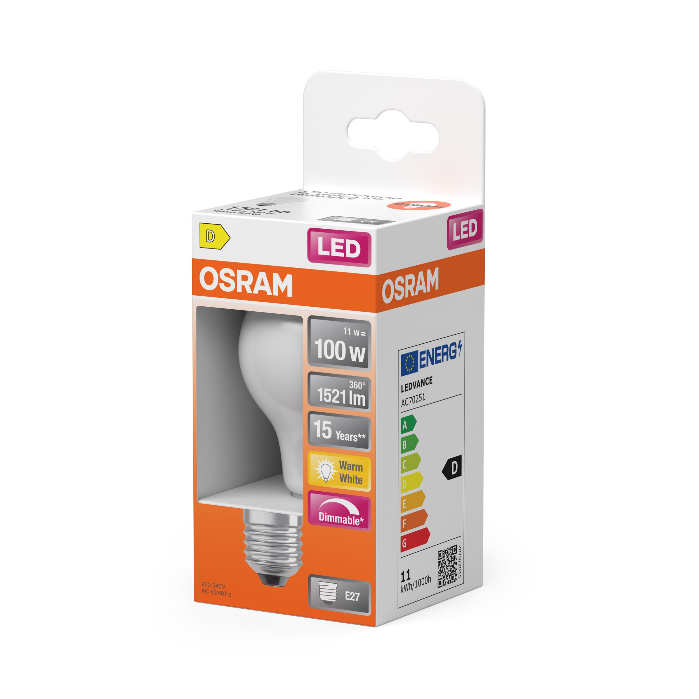 Osram LED-Leuchtmittel »LED-Lampe Classic« E27 1 Stk. Warmweiß