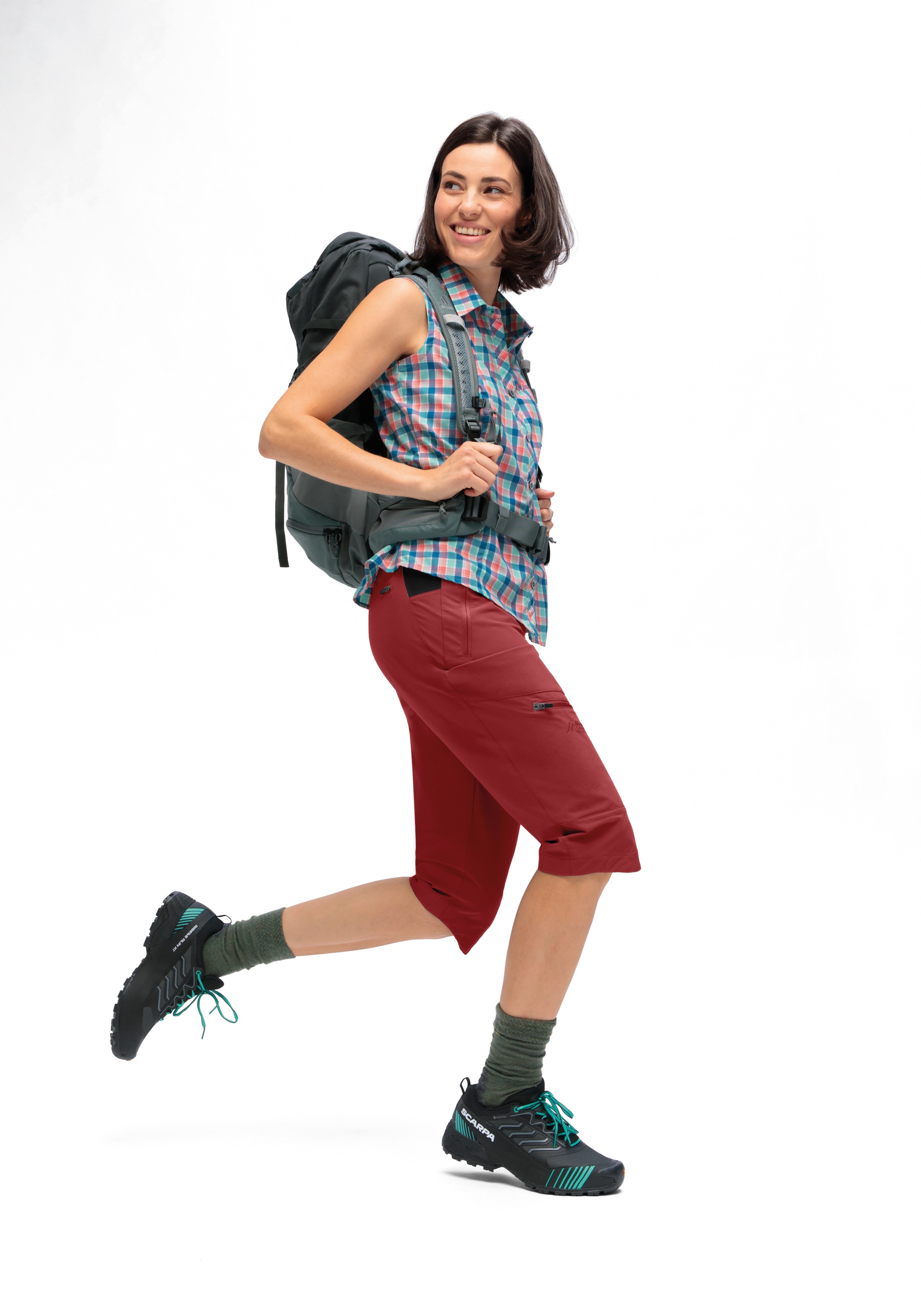 Maier Sports Outdoorhose »Inara slim Capri Vario«, Damen Wanderhose, elastische Funktionshose mit 4 Taschen, Slim Fit