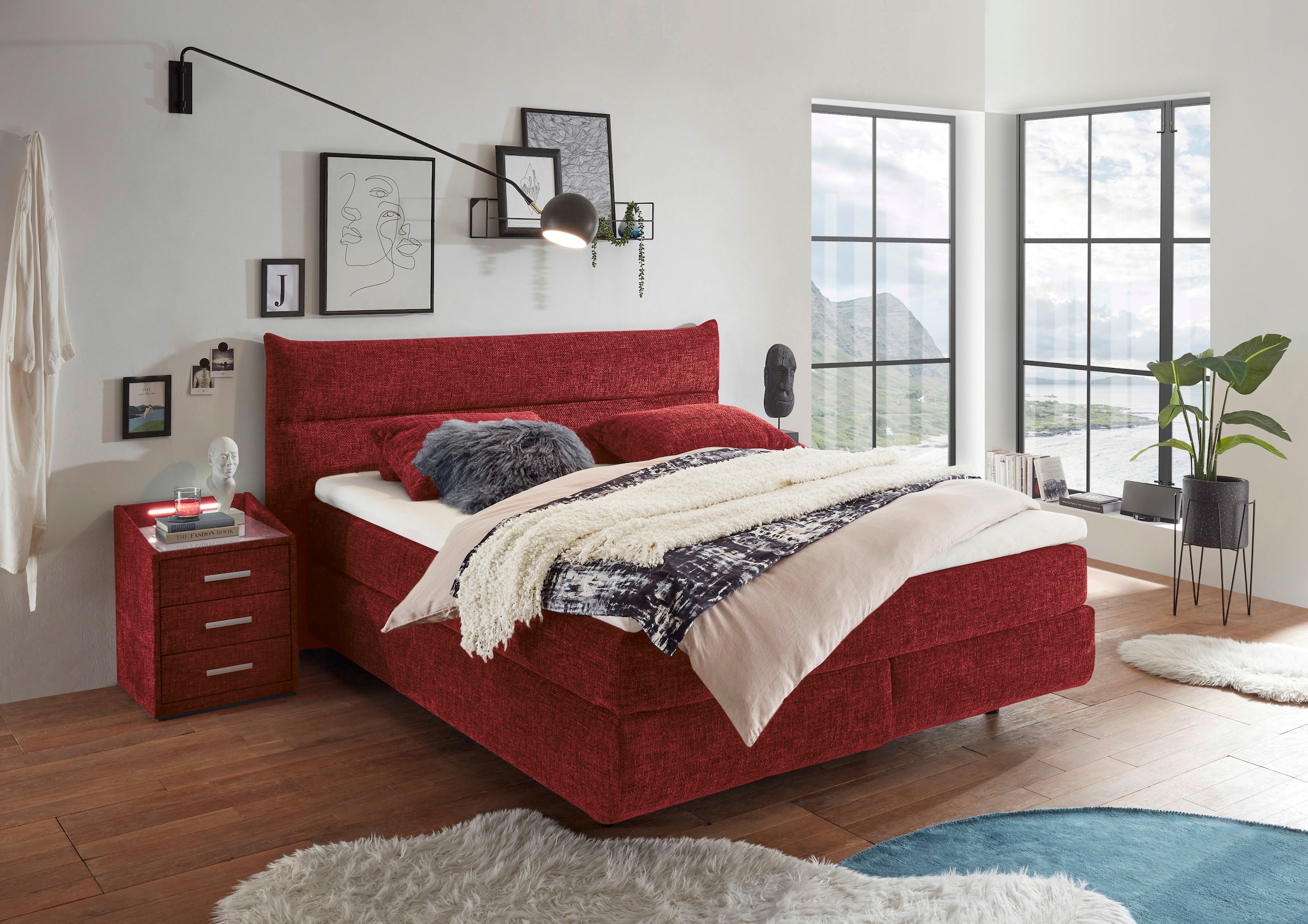 ED EXCITING DESIGN Boxspringbett »Zandvoort«, mit Wendematratze, 180x200cm
