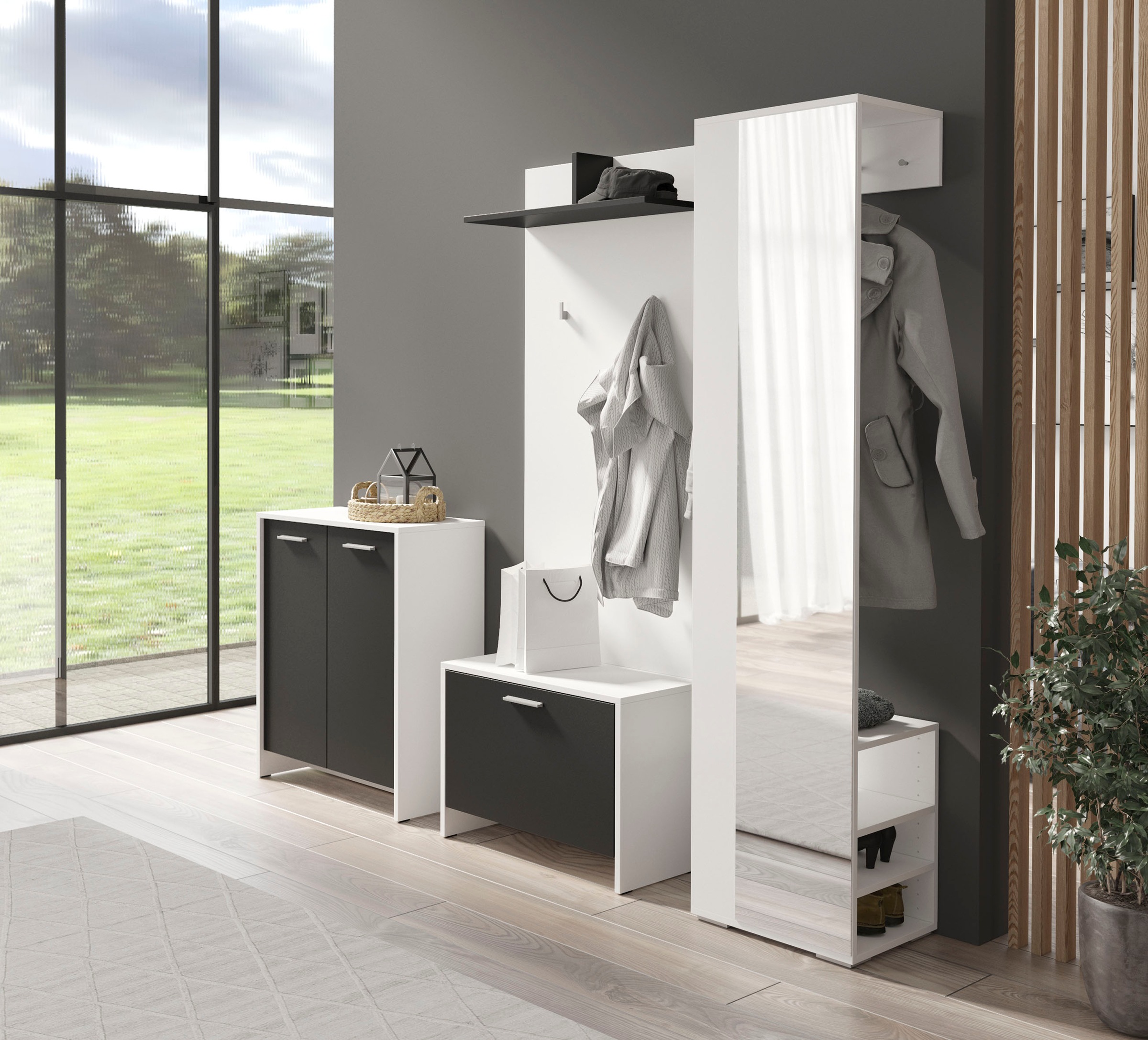 byLIVING Garderobenpaneel "Ben" 1 Stk. tlg. Breite 40 cm, mit Spiegel und K günstig online kaufen