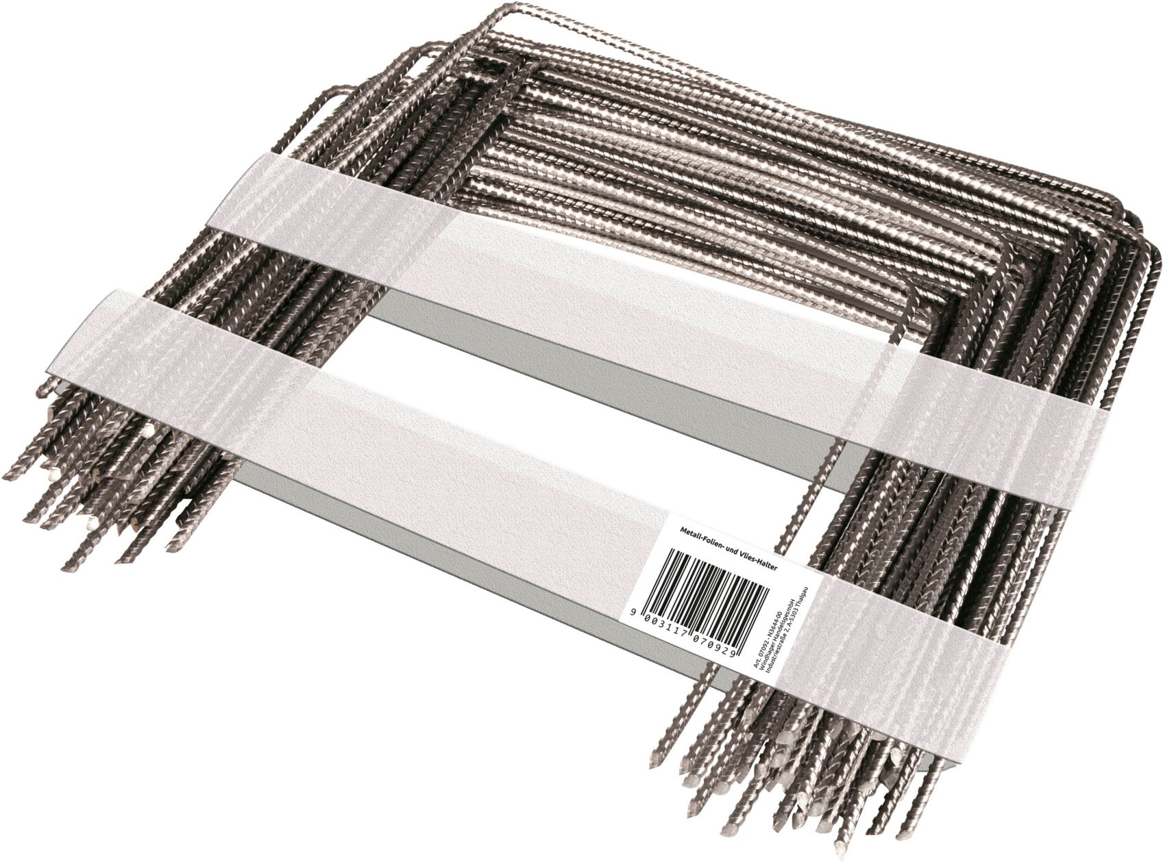 Windhager Bodenanker "Befestigungshering gerippt aus Metall, wiederverwendbar 100 Stk." Packung, 100 Stk. tlg. Bodenanker für Folien und Vlies, 20 x 25 cm, Ø 4 mm, verzinkt