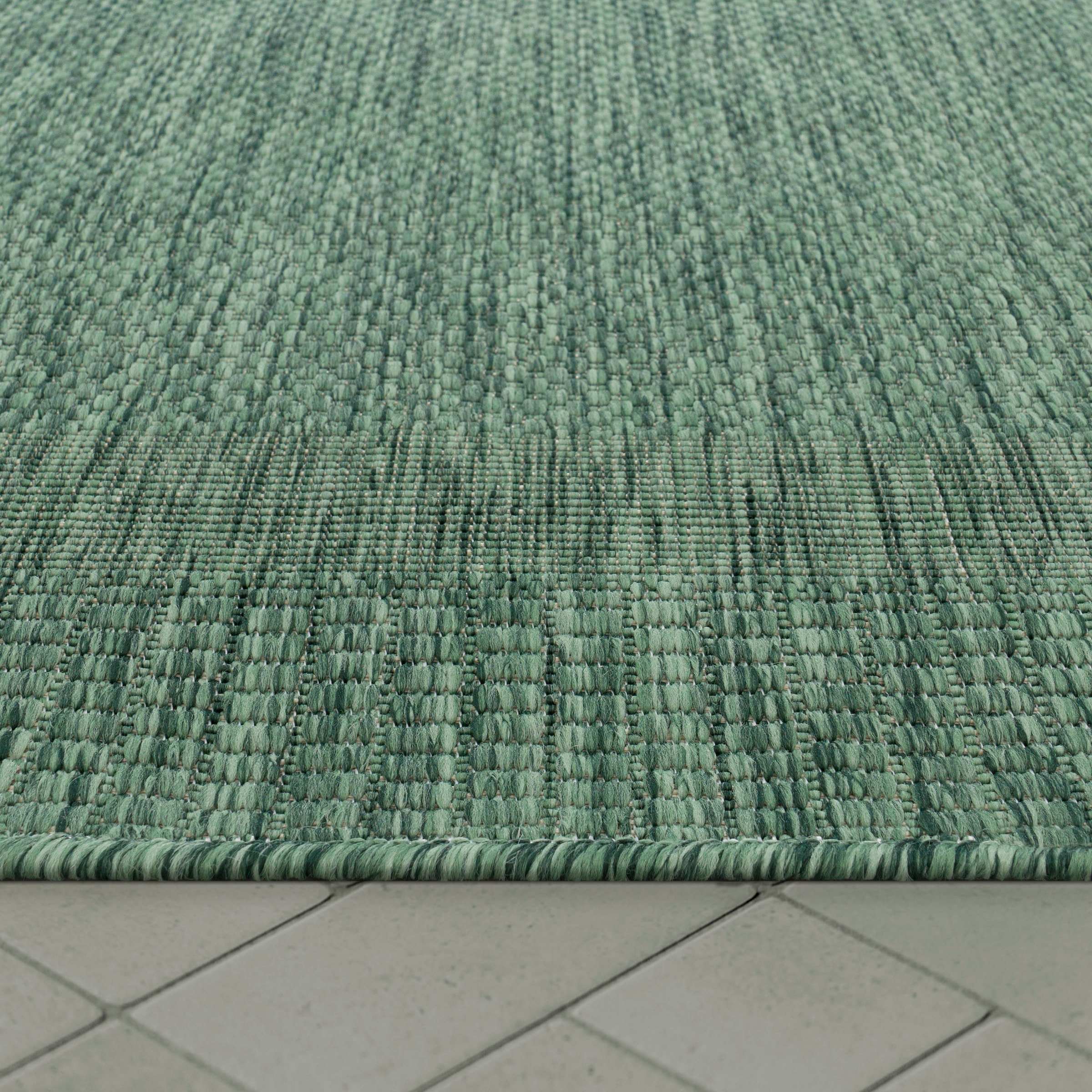 Paco Home Teppich »Roma 272«, und Flachgewebe, Outdoor Bordüre, geeignet auf mit meliert, Rechnung rechteckig, dezenter | In- BAUR