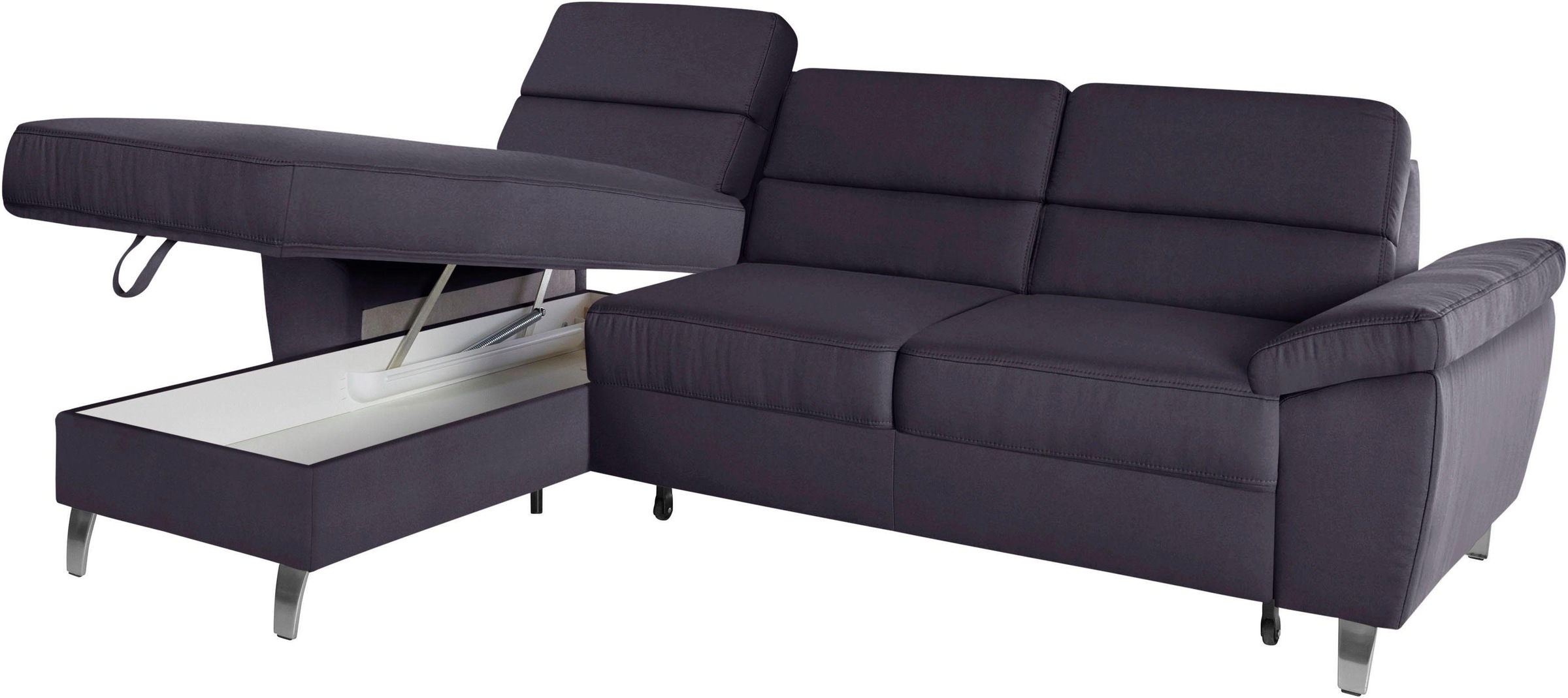 Ecksofa SIT & MORE "Sorano L-Form", grau (anthrazit), B:250cm H:88cm T:161cm, Sofas, Ecksofa, wahlweise mit Bettfunktion und Bettkasten 7