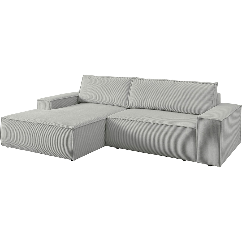 Ecksofa SHERWOOD Schlafsofa, mit Bettkasten, Cord-Bezug