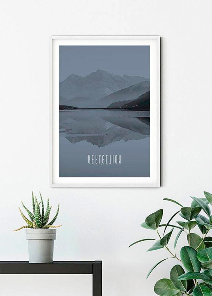 Komar Bild »Word Lake Reflection Steel« Natur 1 Stk. tlg. Wandbild zur Dekoration - ohne Rahmen