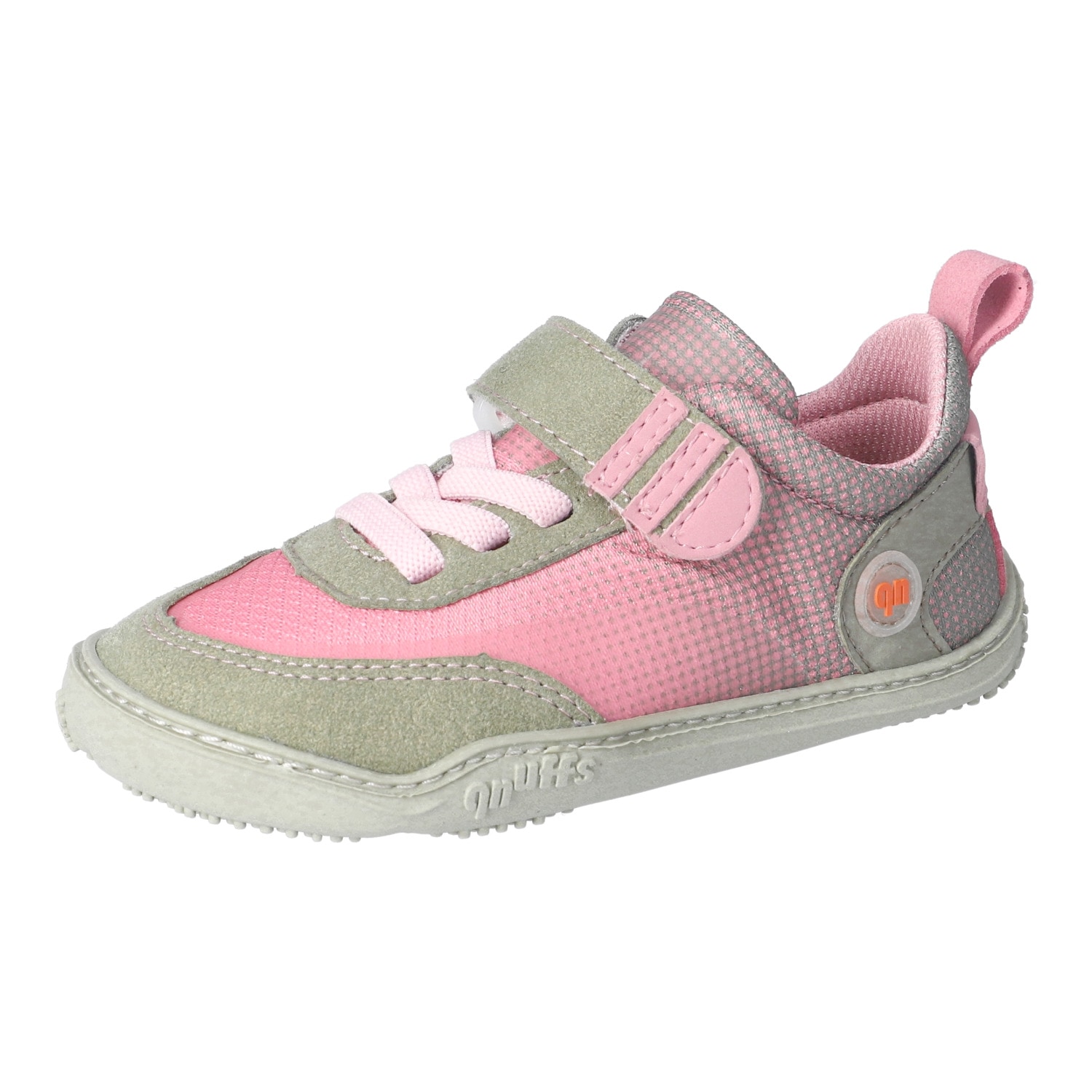 qnuffs Barfußschuh "Fichte" Klettschuh, Sneaker, Halbschuh mit Kontrastbesätzen