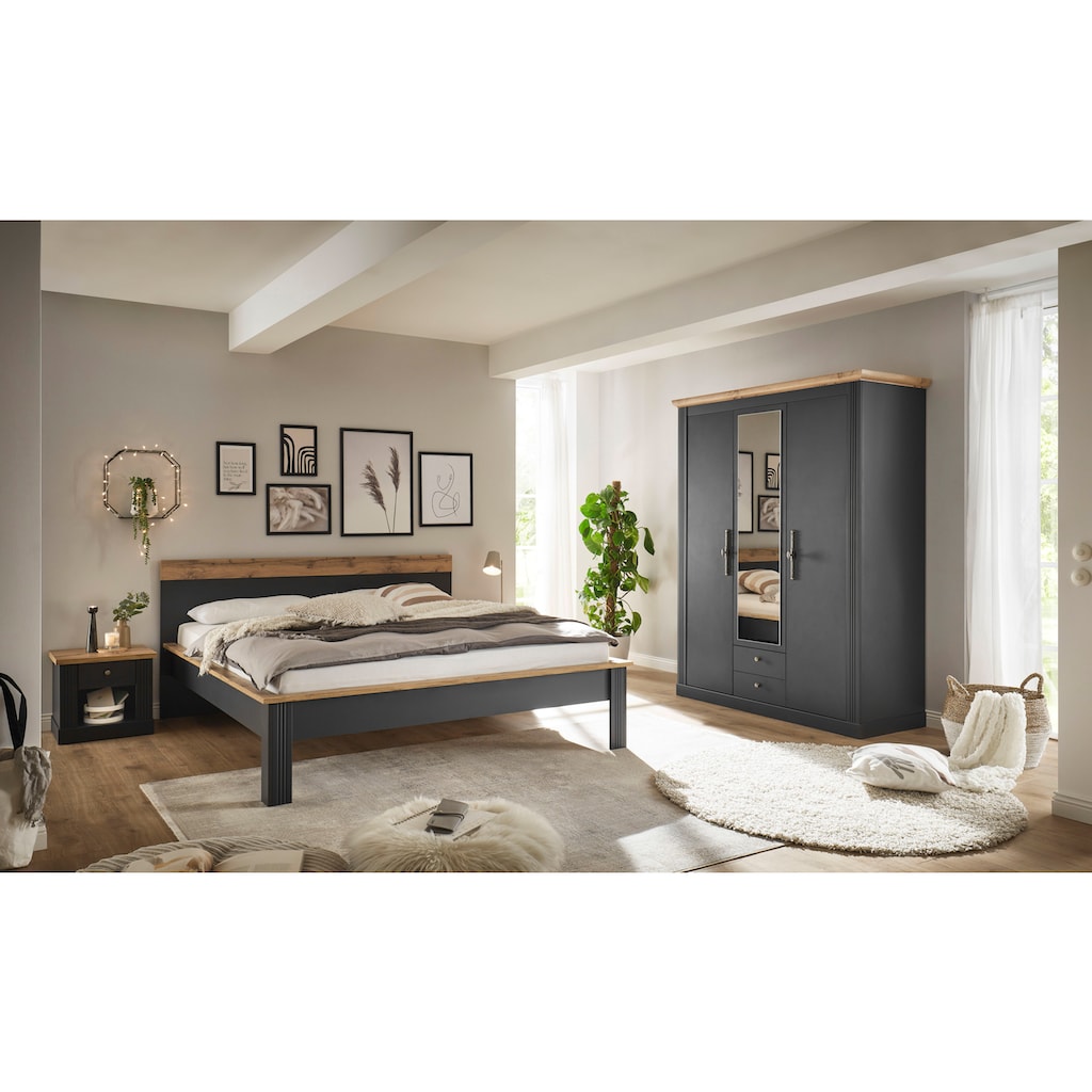 Home affaire Schlafzimmer-Set »Westminster«, beinhaltet 1 Bett, Kleiderschrank 3-türig und 2 Nachtkommoden