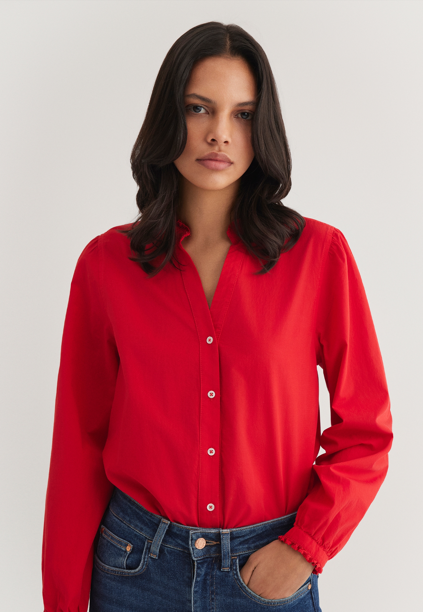 Mavi Langarmbluse »RIFFLE SHIRT«, Bluse mit Rüschchen