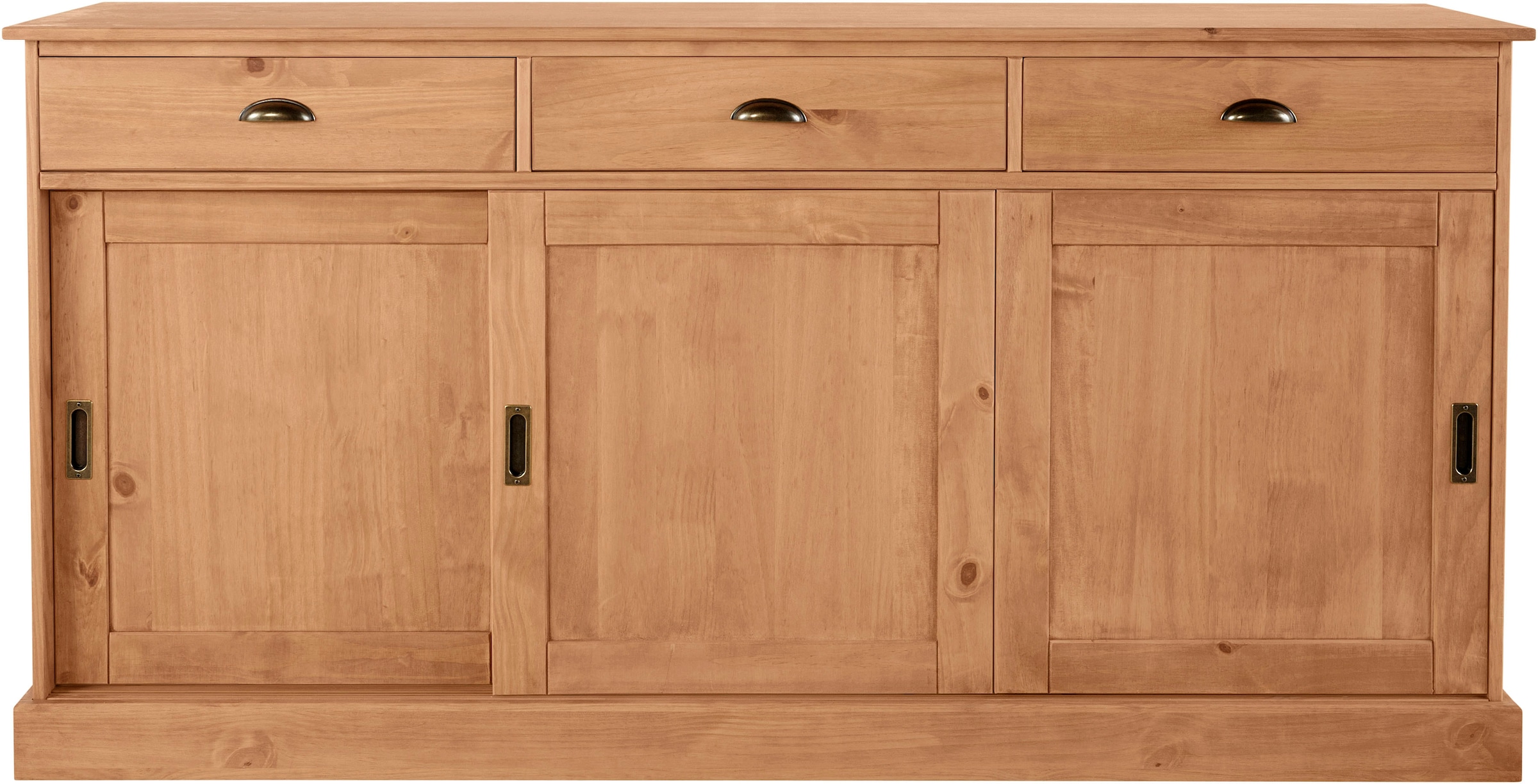 Home affaire Sideboard »Schröder«, Kommode, 3 Schiebetüren, 3 Schubkasten, aus massivem Kiefernholz