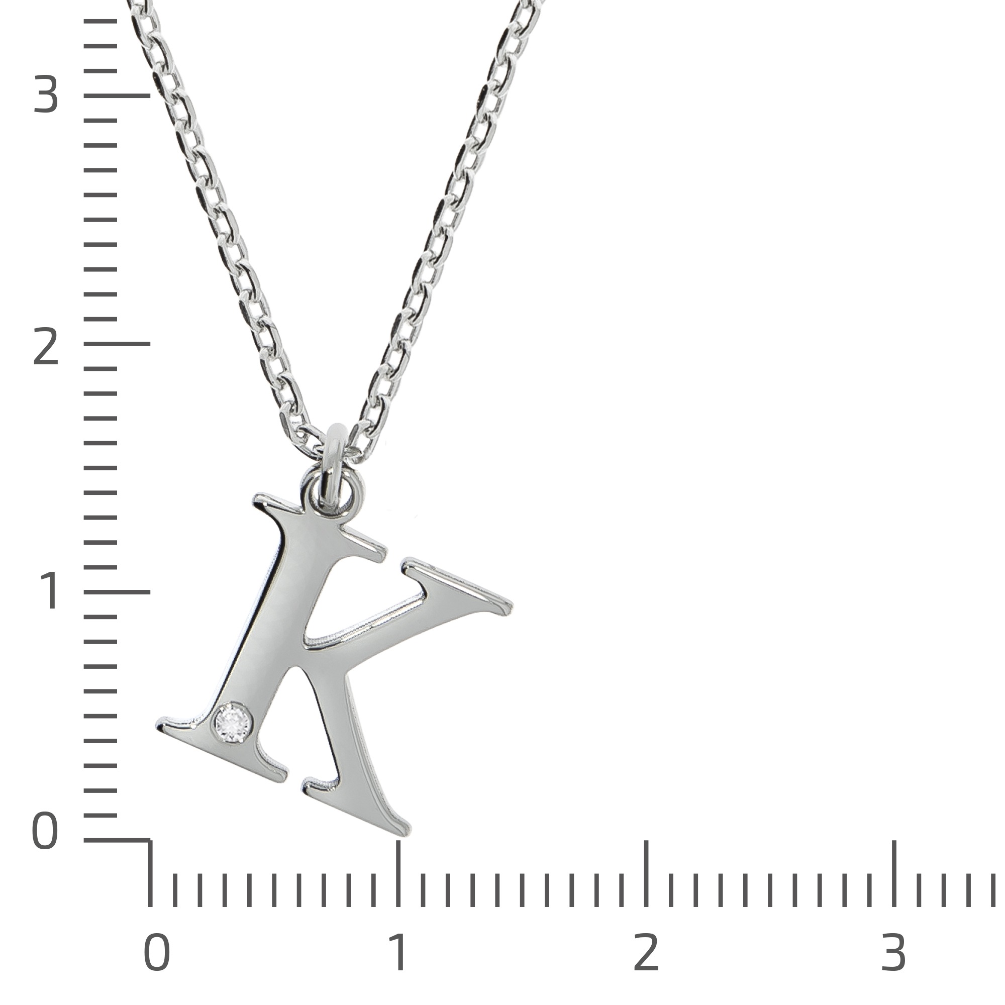 Diamonds by Ellen K. Kette mit Anhänger »Silber 925 mit 1x Diamant 0,008ct. Buchstabe K«
