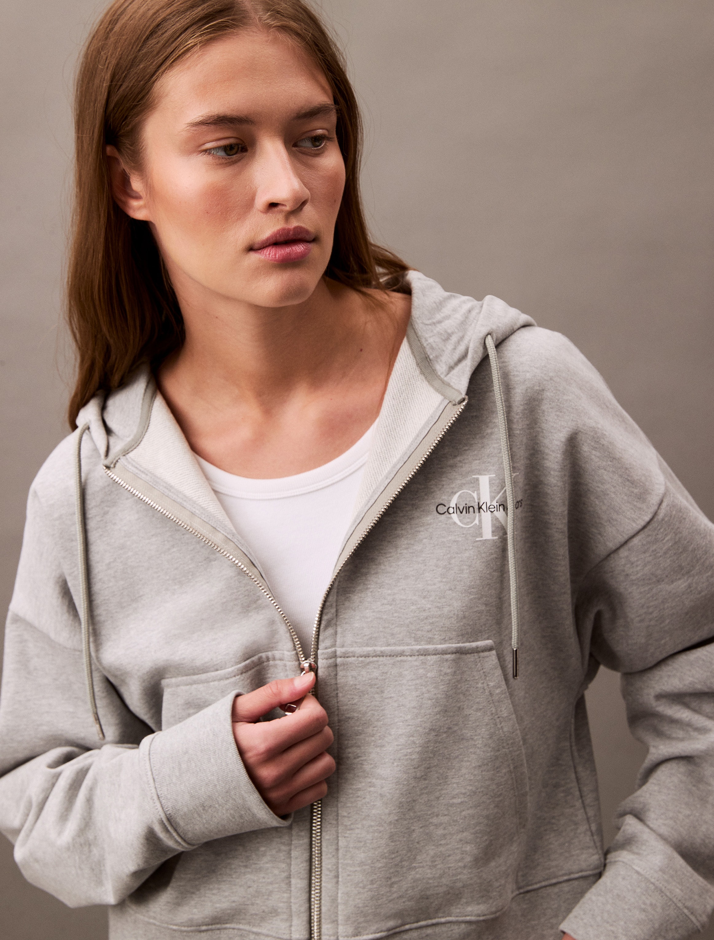 Calvin Klein Jeans Sweatjacke »MNLG FRNCH TRRY FZ B« Mit Rundhalsausschnitt