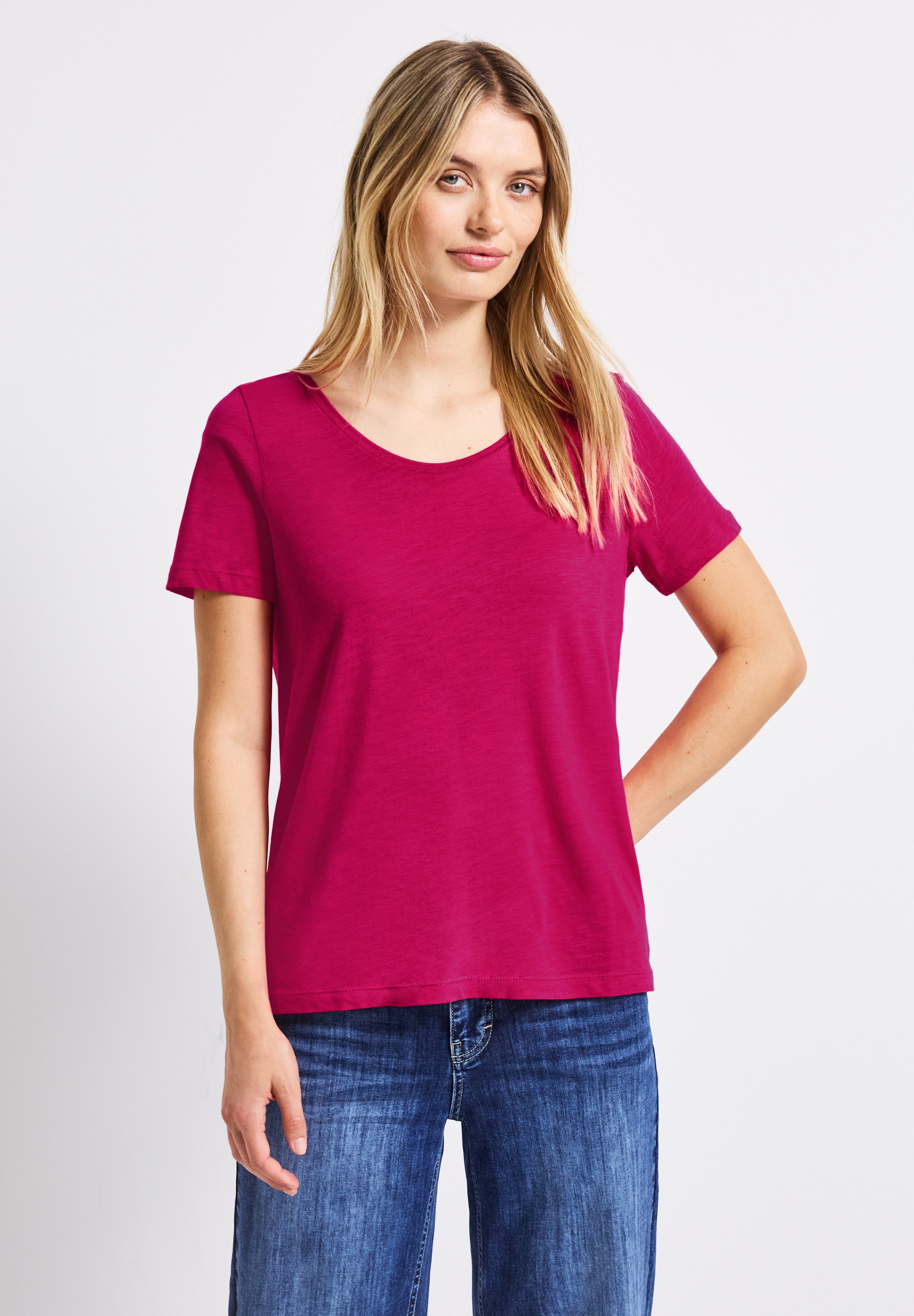 STREET ONE V-Shirt, im soften Baumwoll-Mix