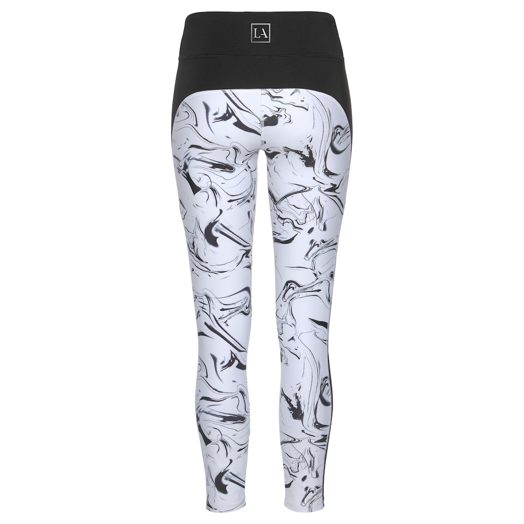 LASCANA ACTIVE Leggings »-Sporthose White Marble«, im Marmor-Muster mit Seitenstreifen