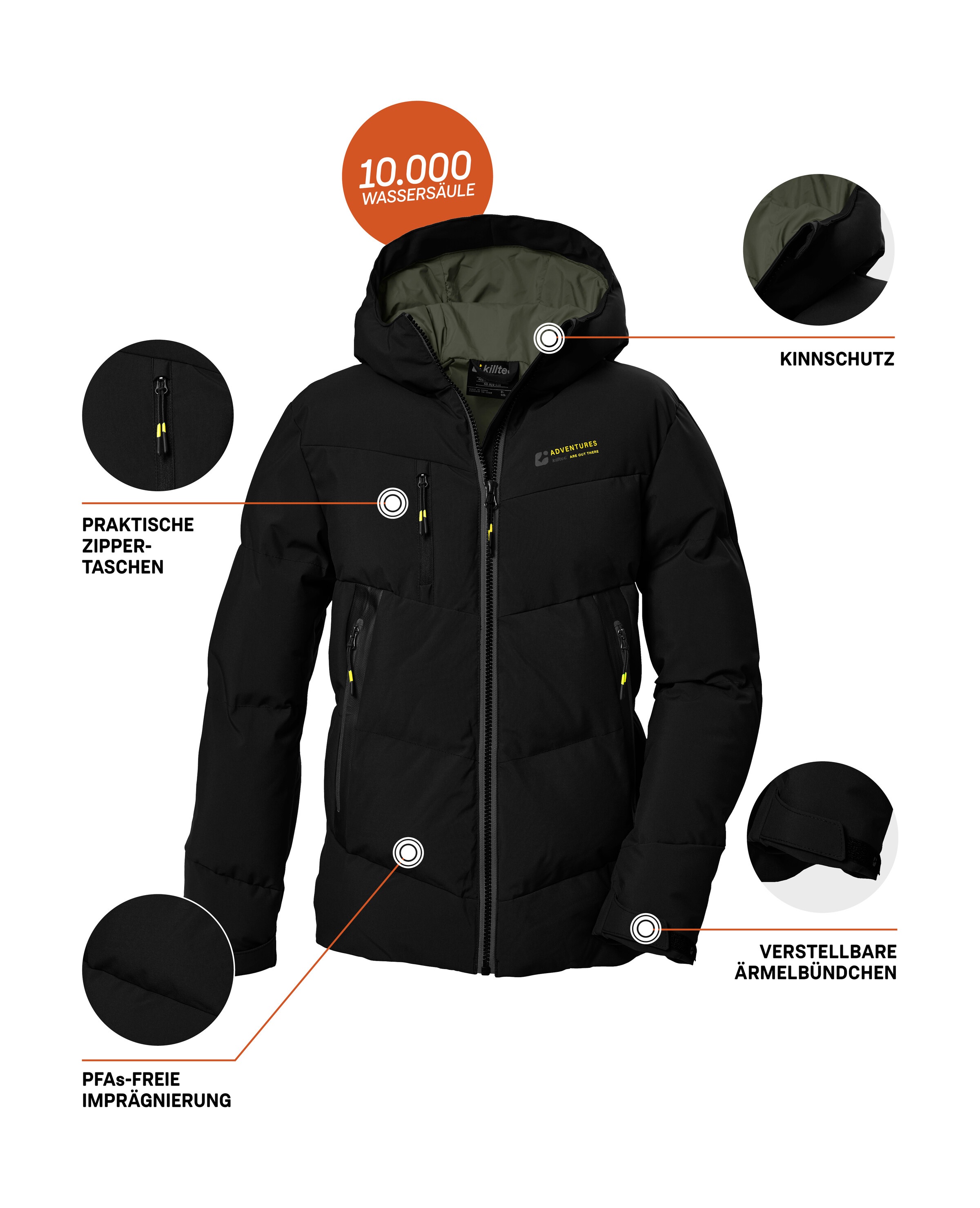 Killtec Steppjacke »KOW 374 BYS QLTD JCKT«, Wasserabweisende Jungenjacke mit verstellbaren Bündchen