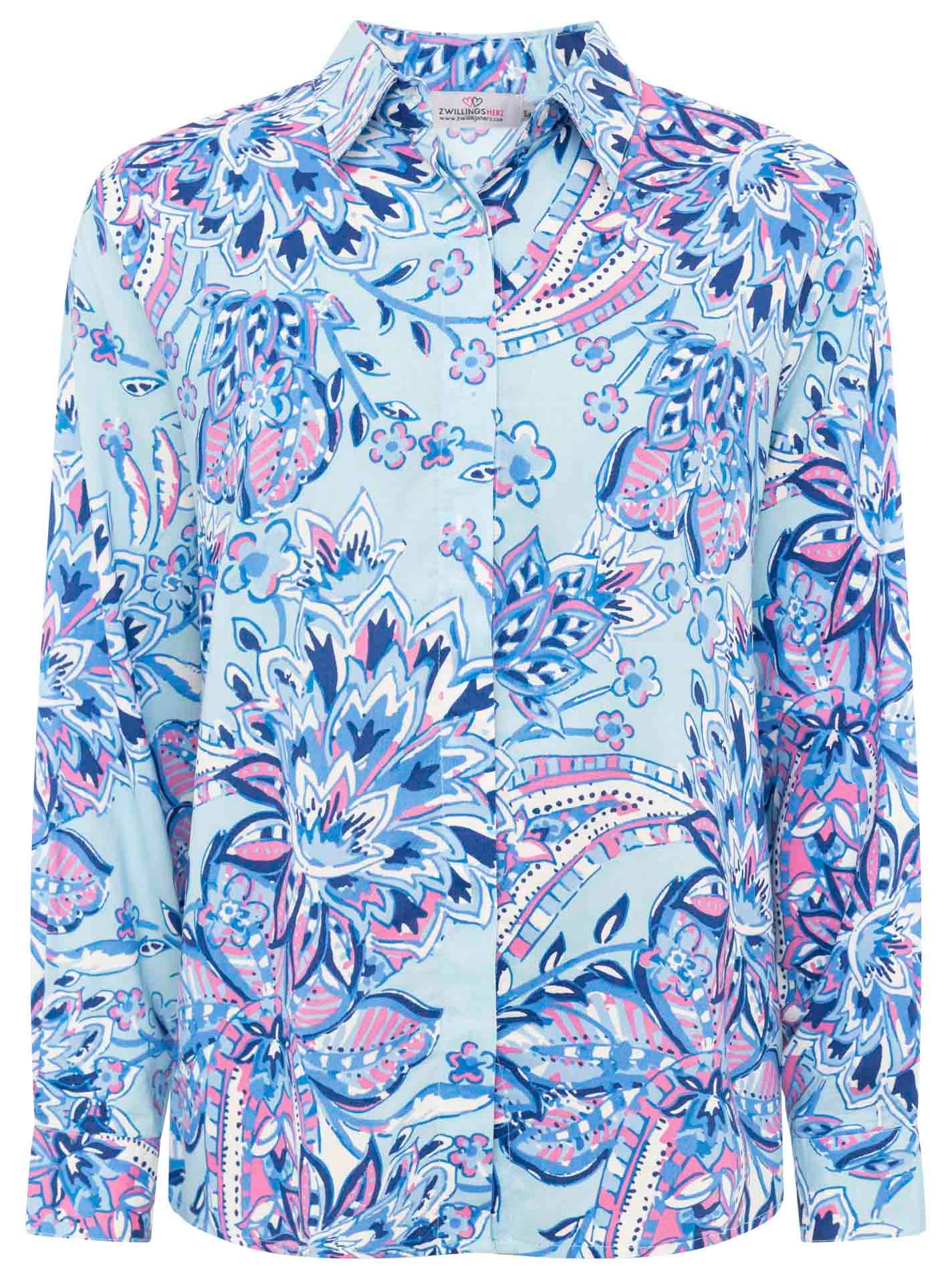 Zwillingsherz Shirtbluse »"Happy Paisley"«, mit blauem Paisley Muster